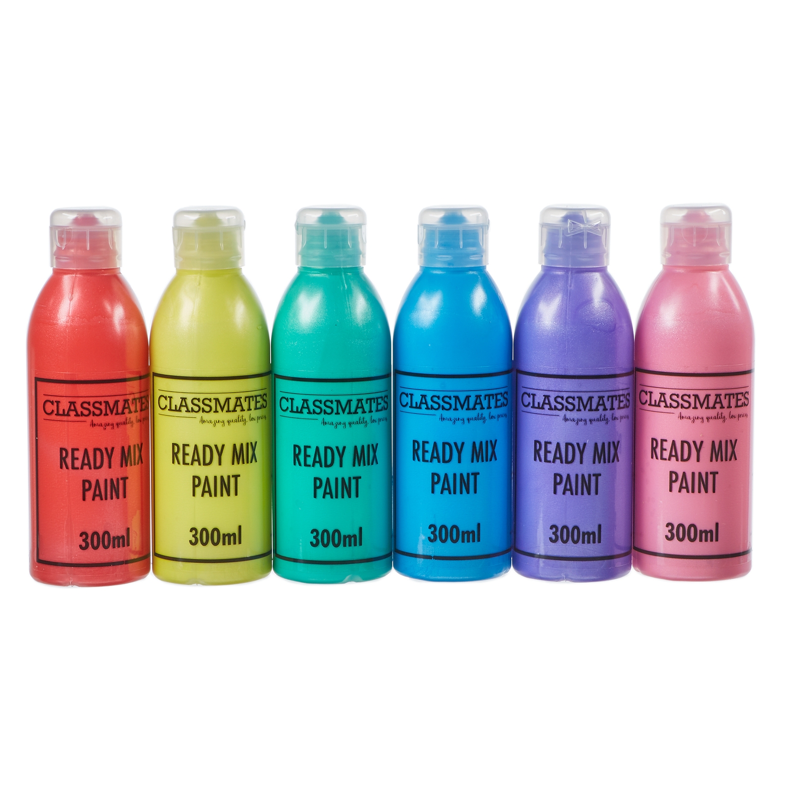 Pearlescent Ready Mixed Paint - 300ml - Assorted - Pack of 6