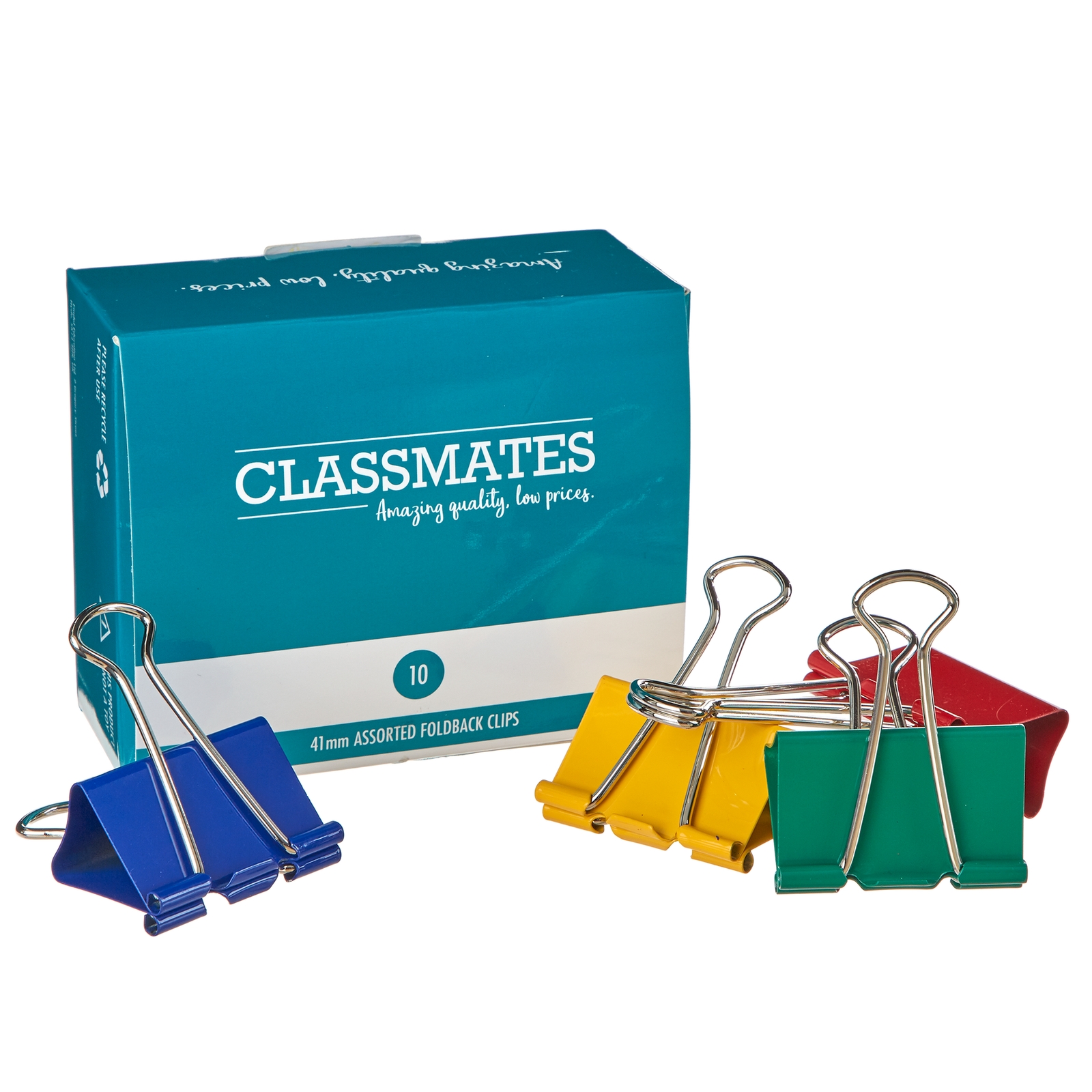 Classmates Fold Back Clip Assorted 41mm - Pack of 10