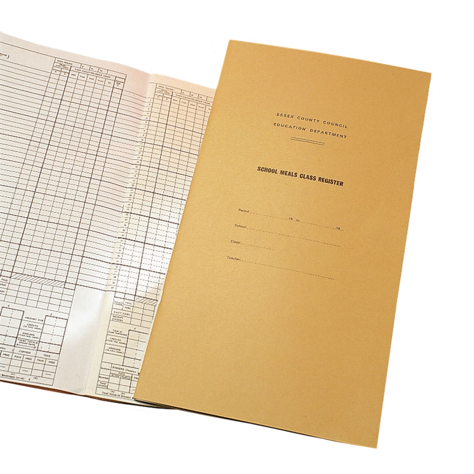 Buff Manilla School Meals Class Register - 400 x 215mm - Each