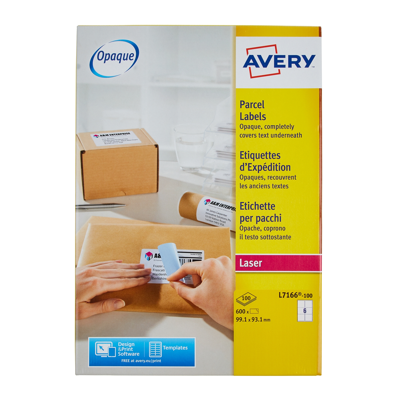 Avery Ink Parcel Labels 199.6 X 143.5mm