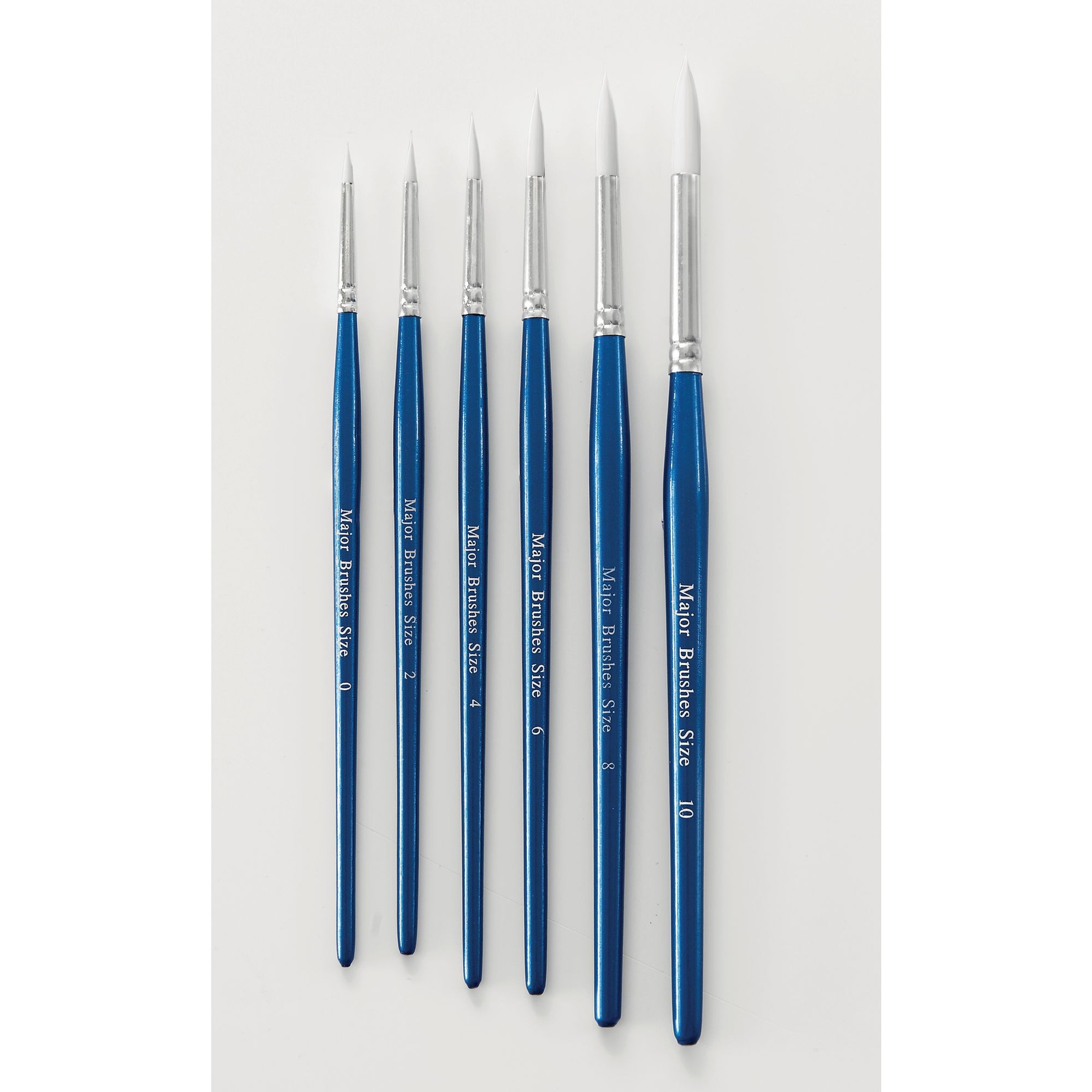 White Synthetic Sable Brushes - Size 2 - Pack 10