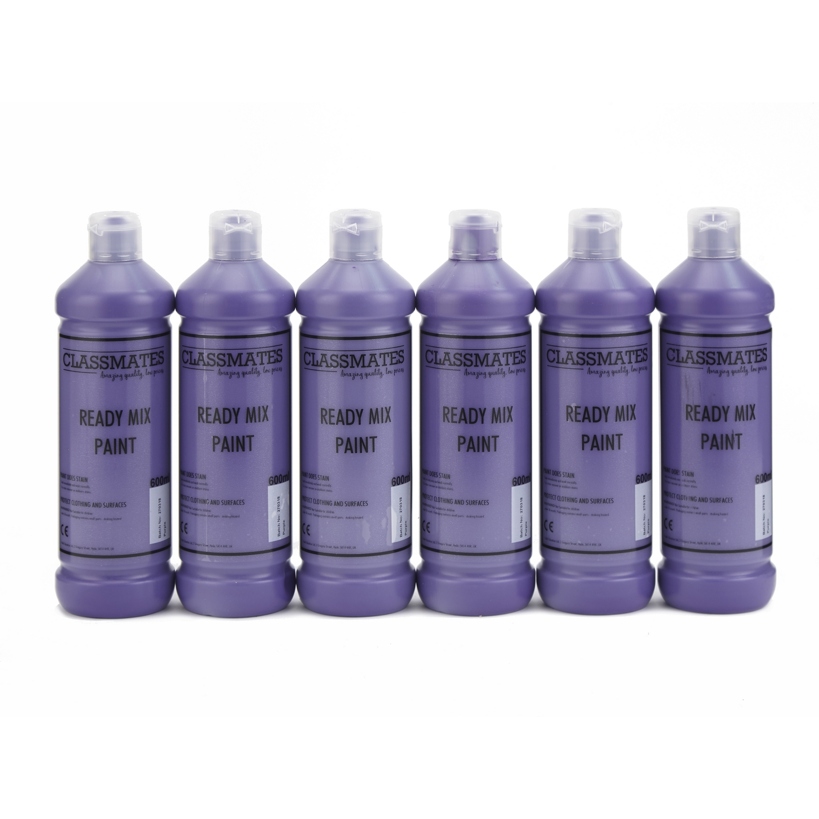 Classmates Purple Ready Mixed Paint - 600ml - Pack of 6