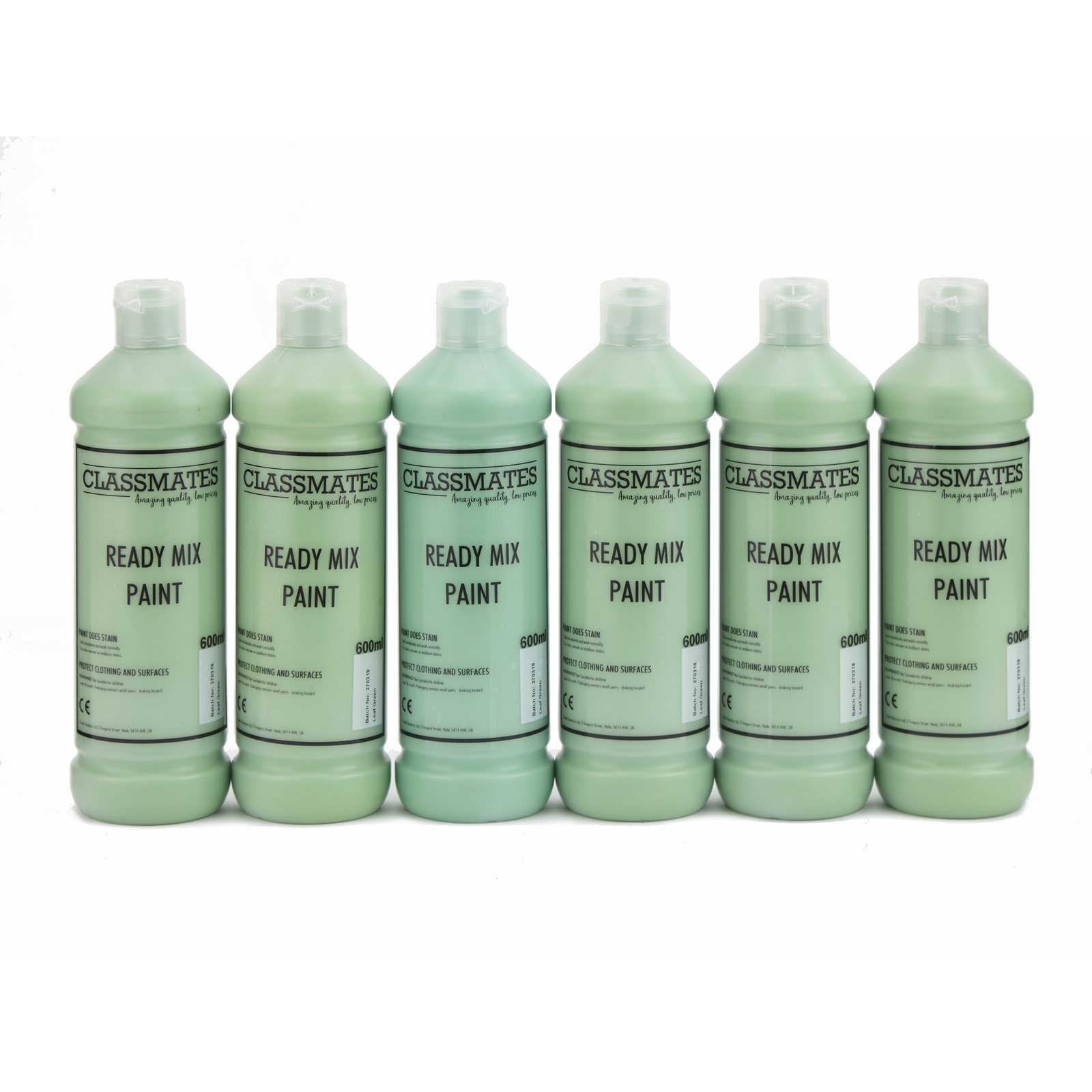 Classmates  Leaf Green Ready Mixed Paint - 600ml - Pack of 6