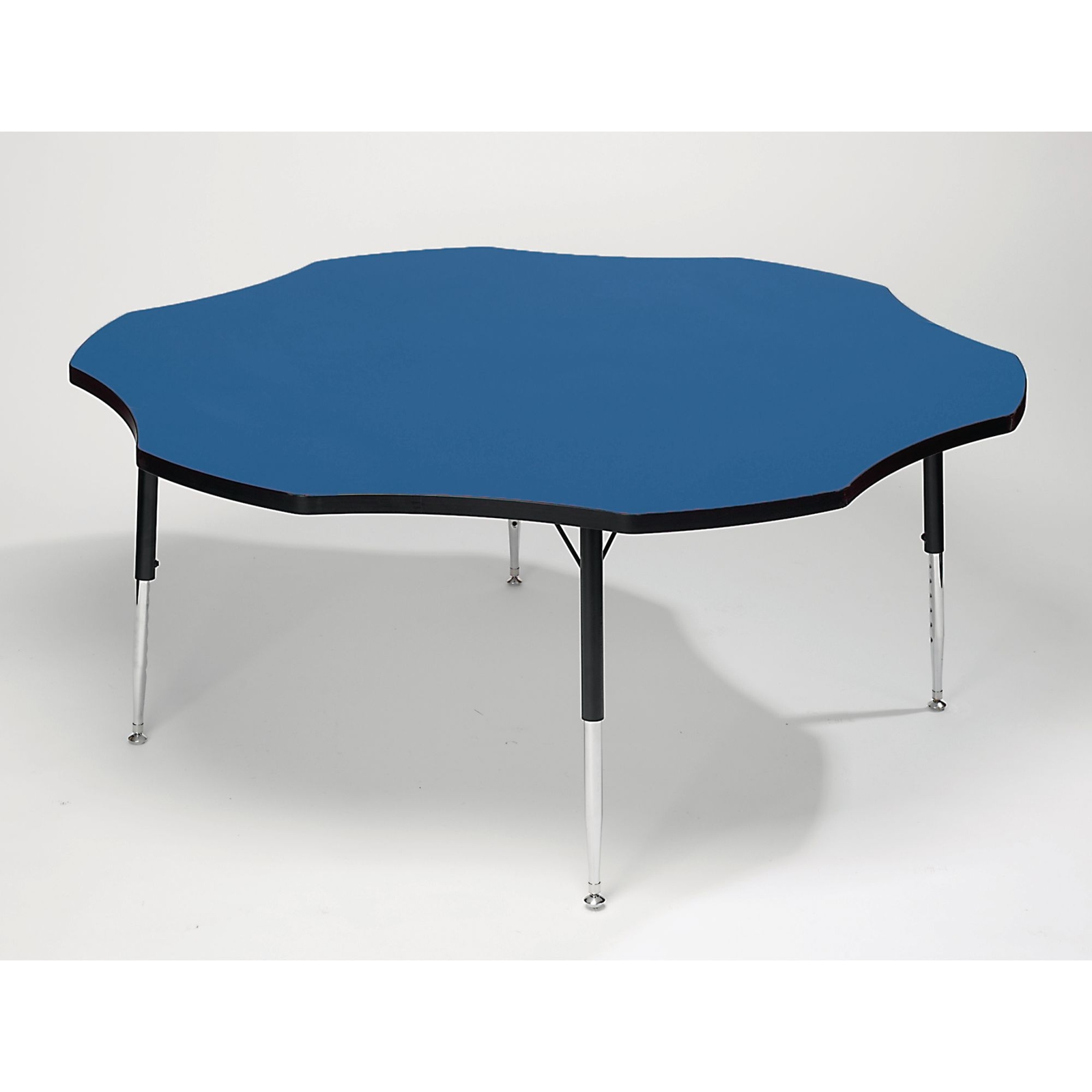 Tuf-Top Flower Height Adjustable Classroom Table - 1525 x 430 to 635mm - Blue