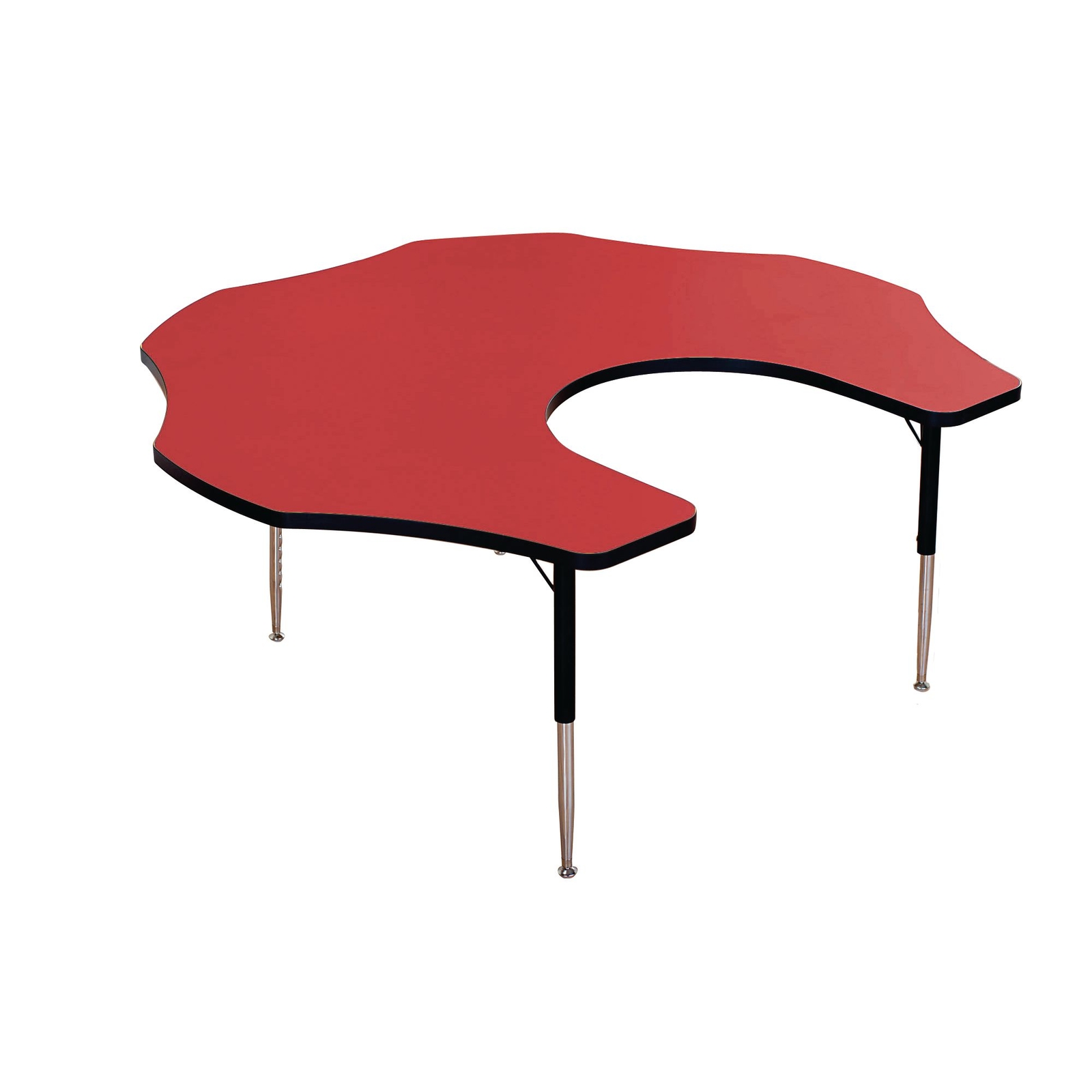 Tuf-Top Flower Height Adjustable Classroom Table - 1525 x 430 to 635mm - Red
