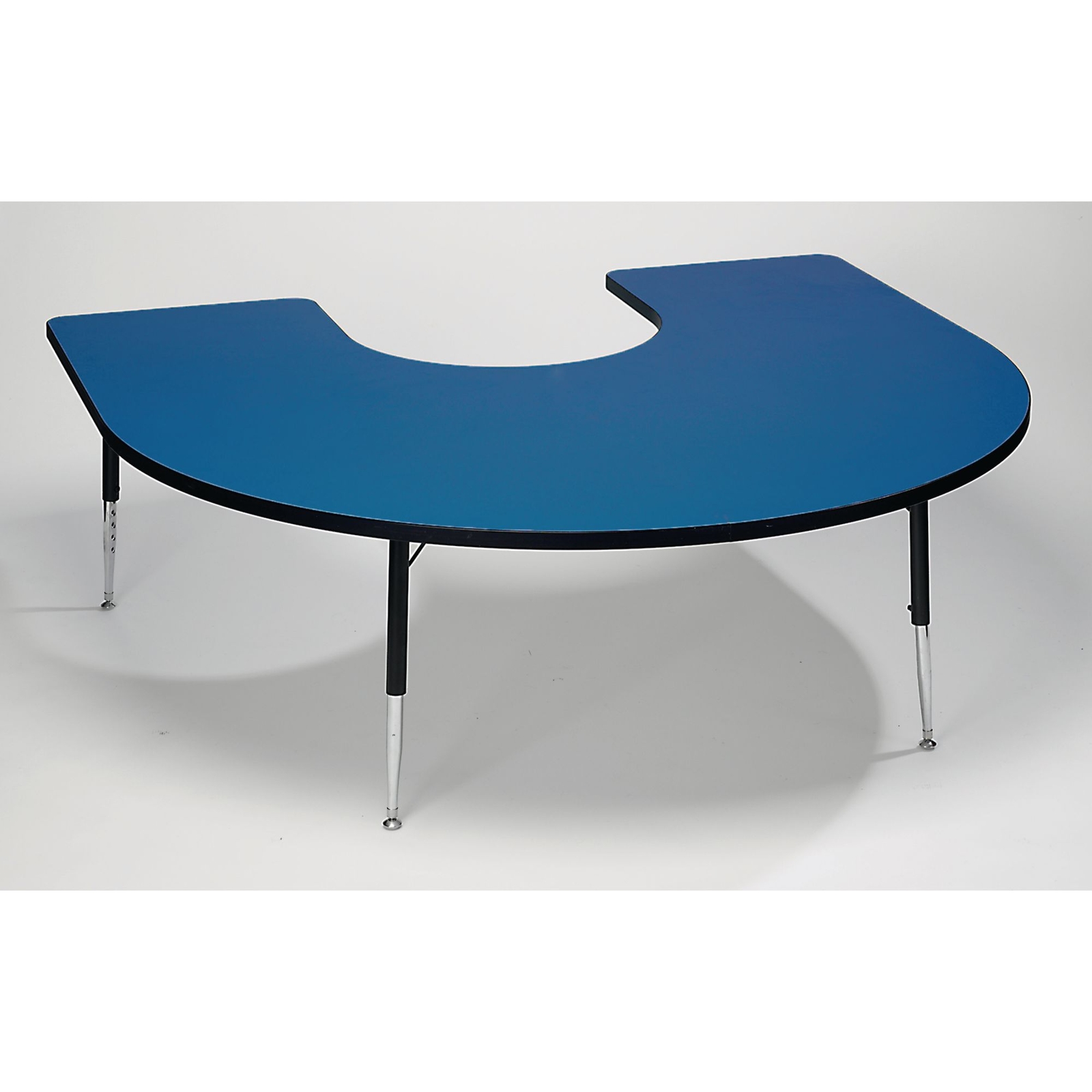 Tuf-Top Horseshoe Height Adjustable Classroom Table - Blue
