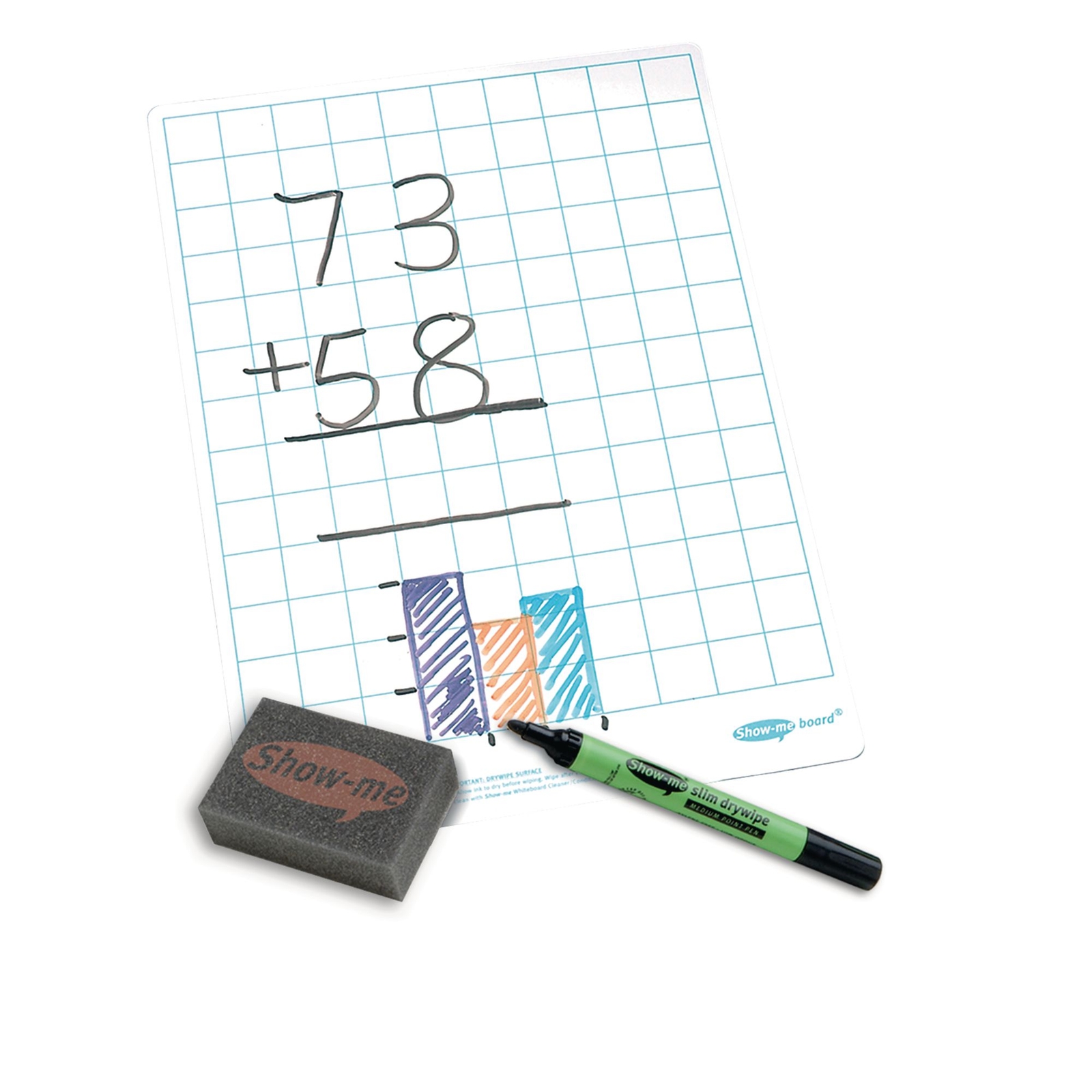 A4 Gridded Whiteboards - GRIDDED Boards, Pens & Erasers