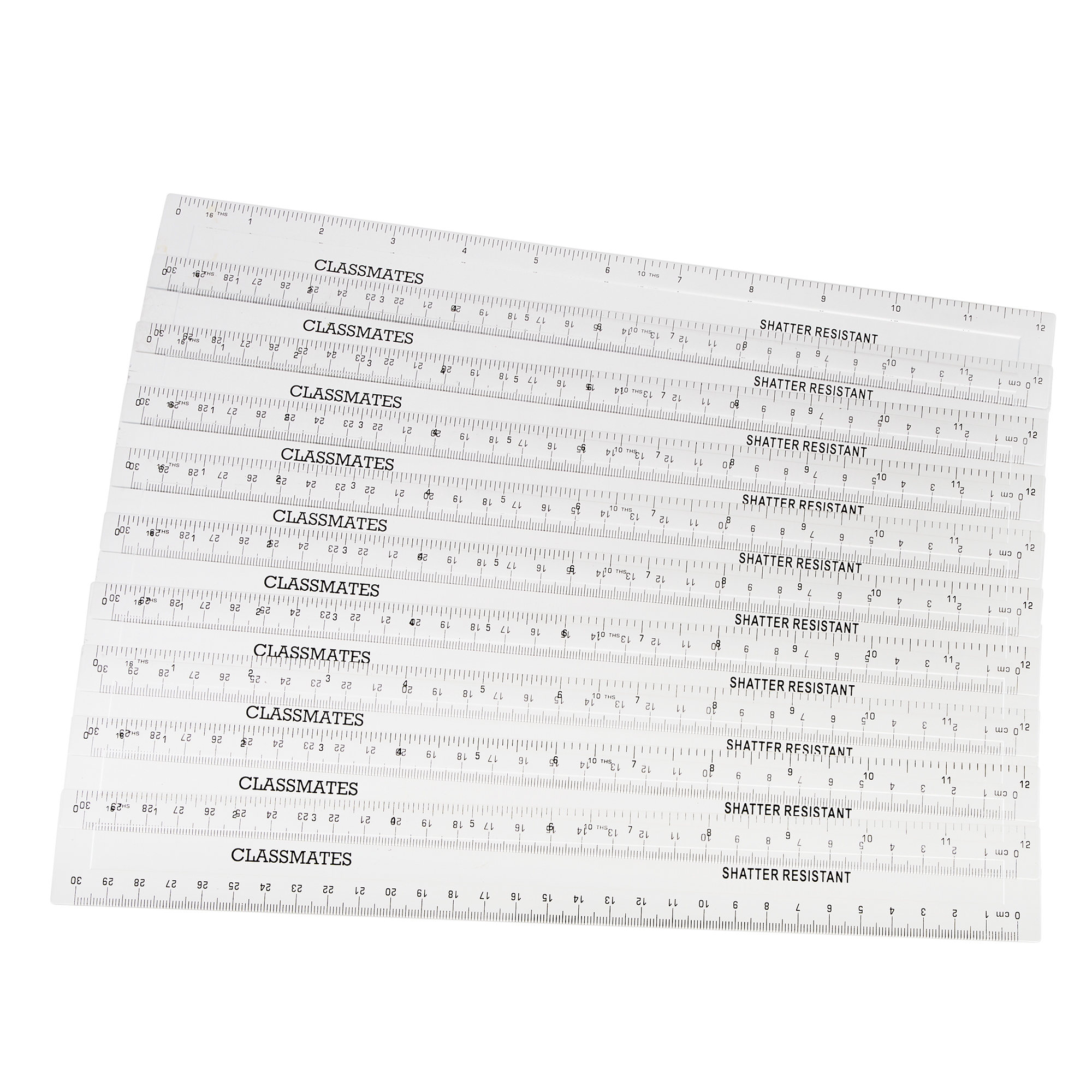 G1865572 Classmates Shatter Resistant Ruler Transparent 30cm Pack