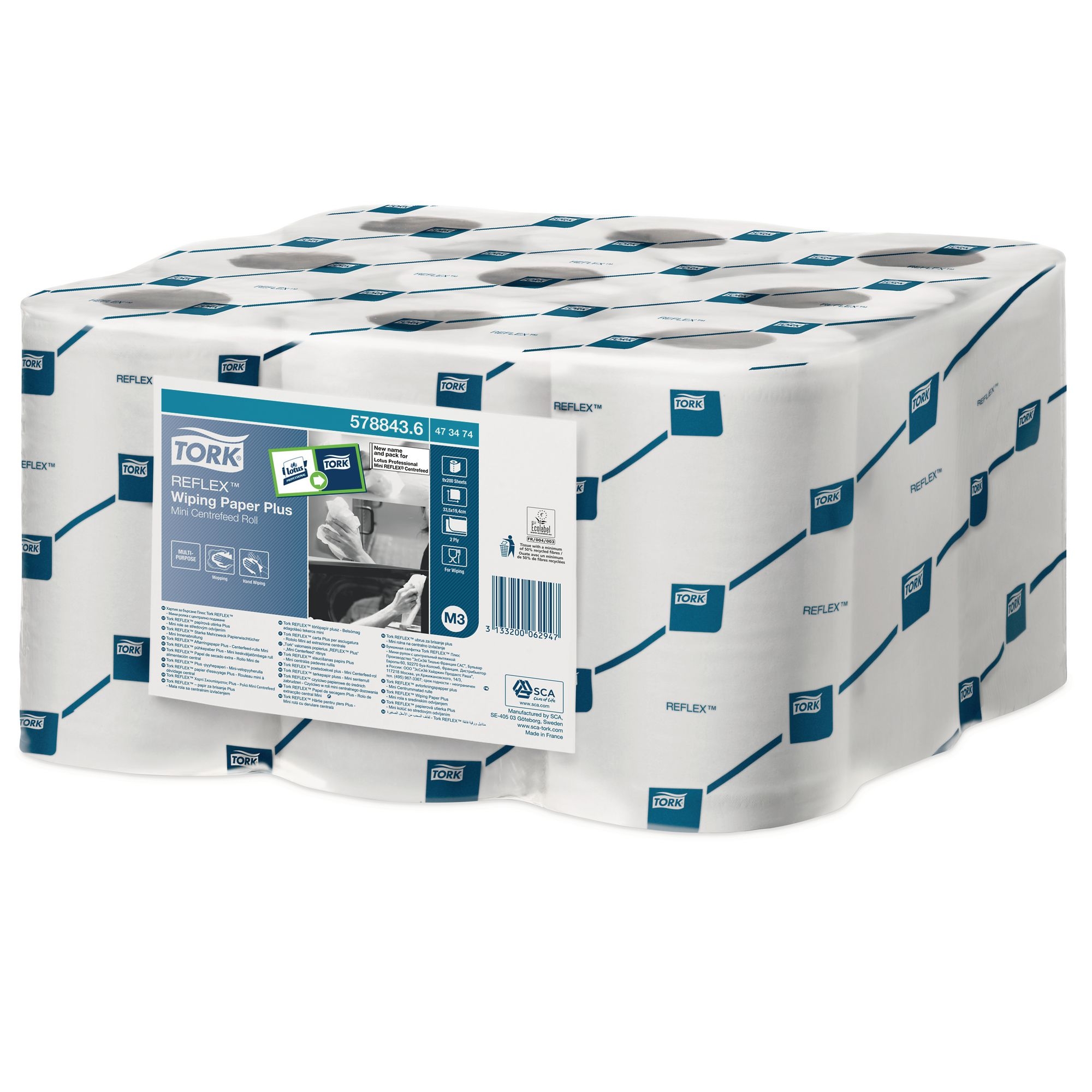 Tork® Reflex™ Single Sheet Centrefeed Wiping Paper Plus White (Case of 9)