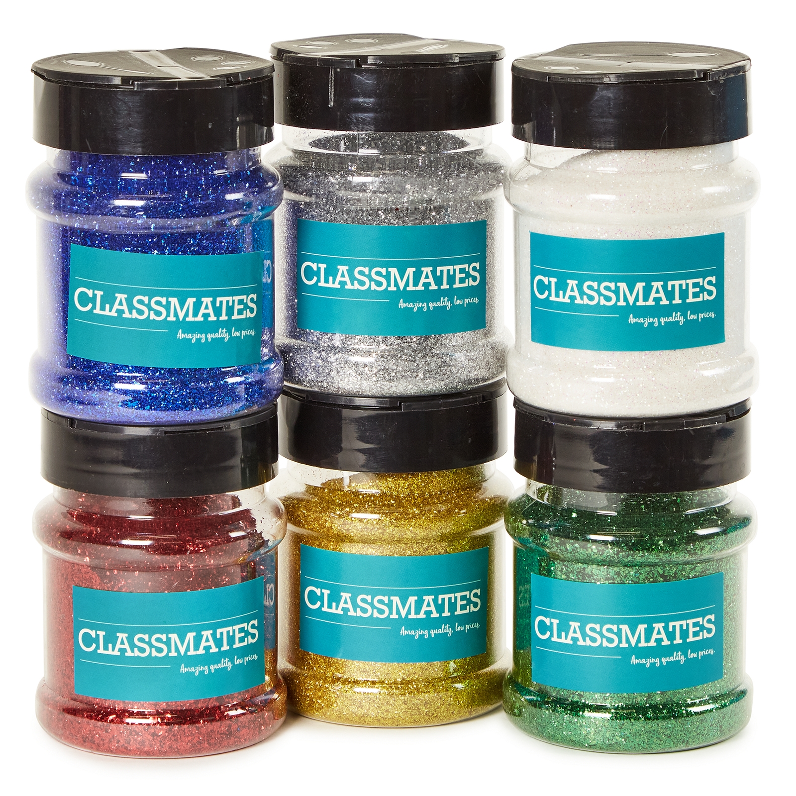 Classmates 100g Glitter Tubs - Assorted - Pack of 6