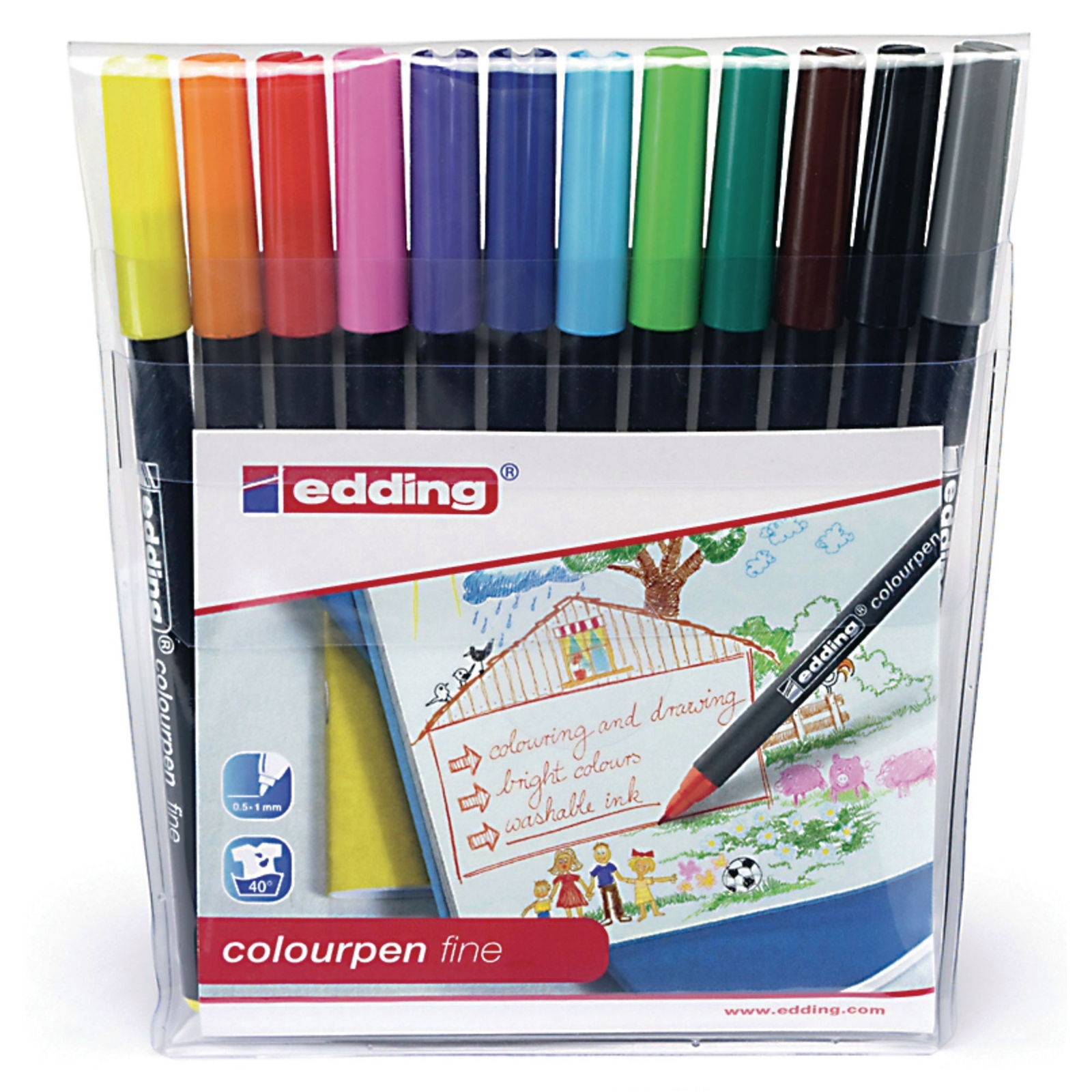 Edding Colourpen Fine - Assorted - Pack of 12