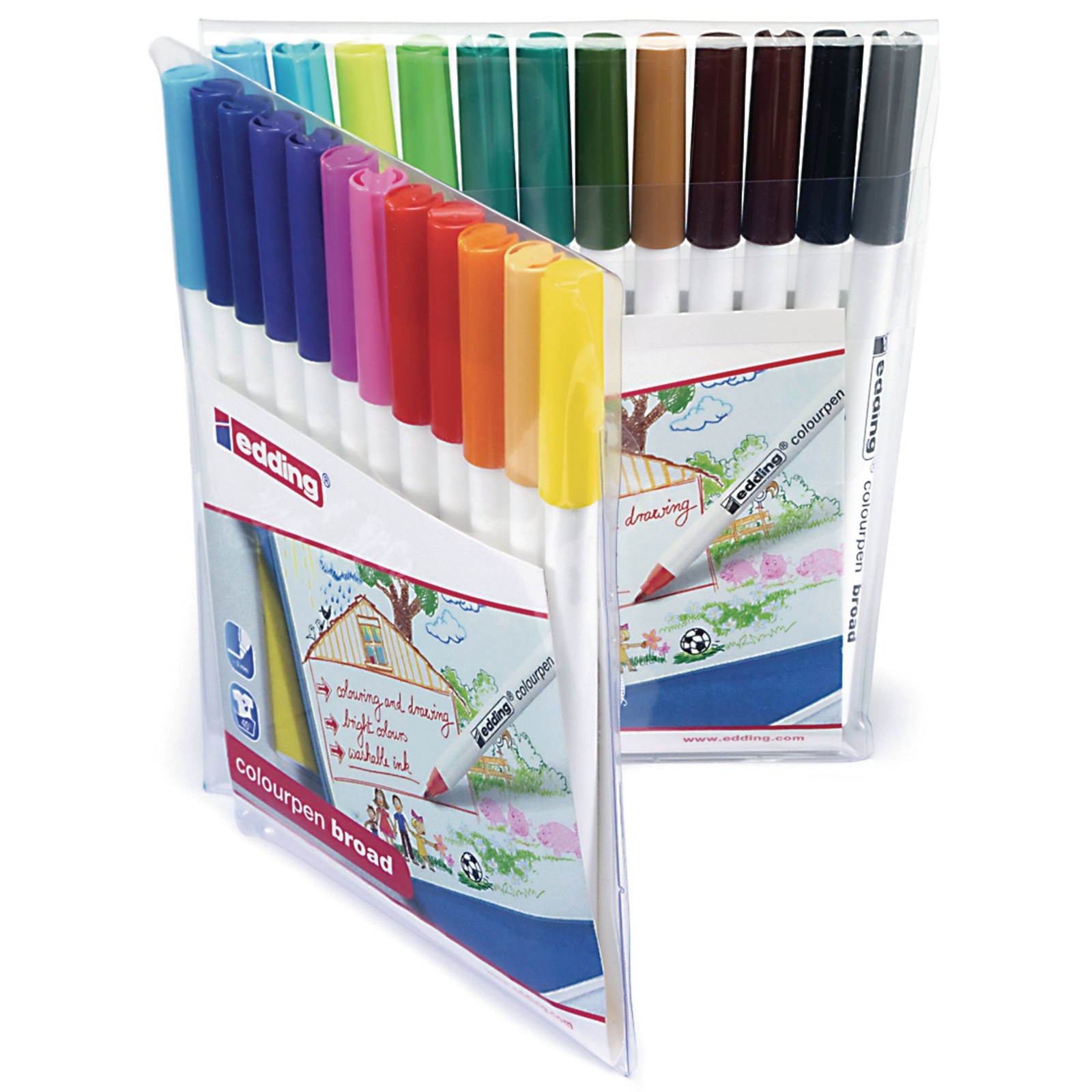 Edding Colourpen Broad - Assorted - Pack of 24