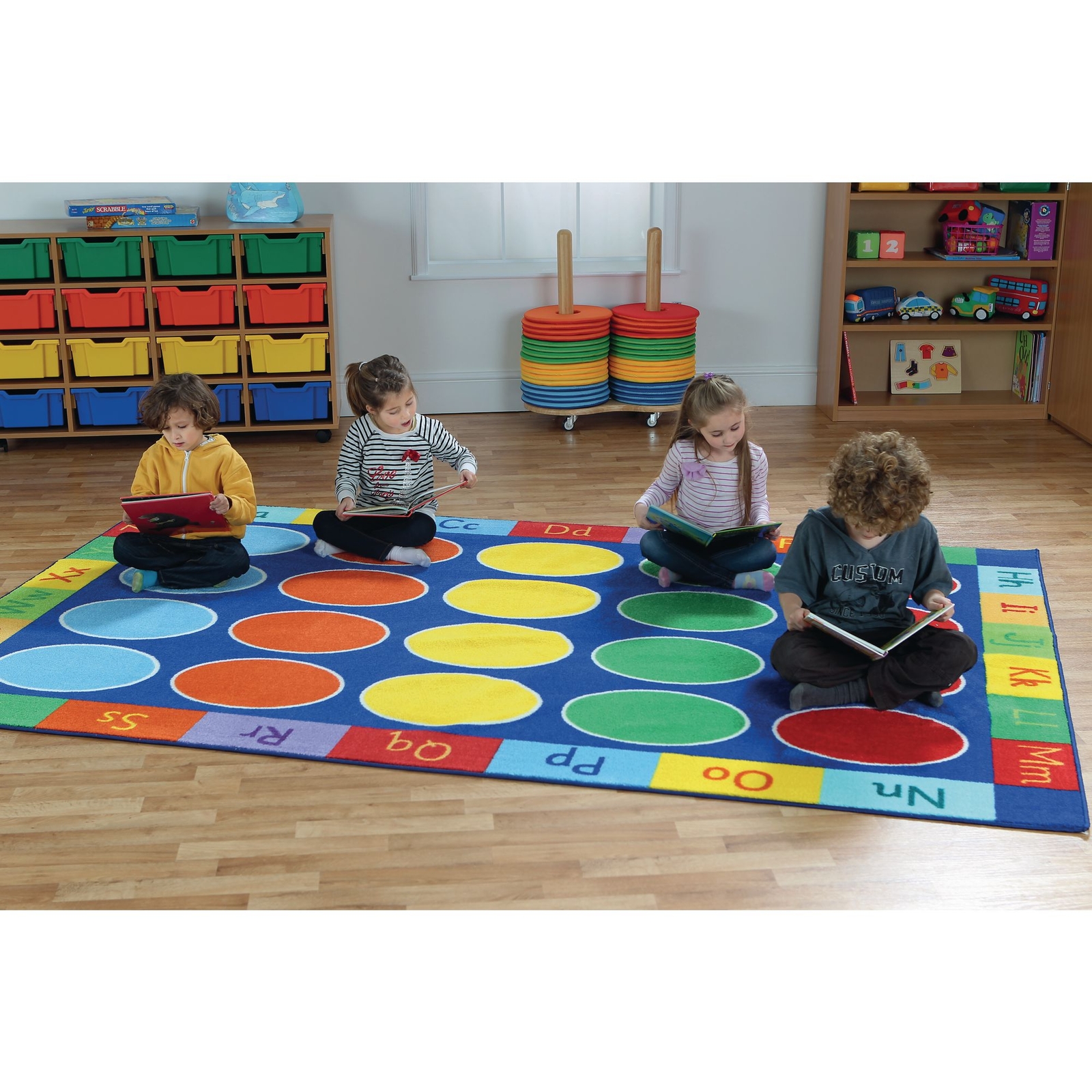 Rainbow ABC Dot Rectangle Mat