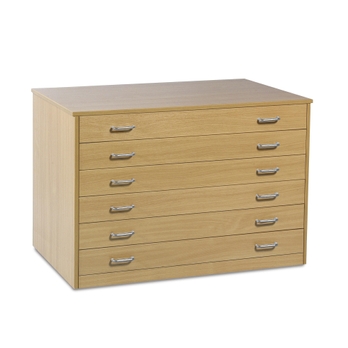 6 Drawer Plan Chest Beech Static Findel International