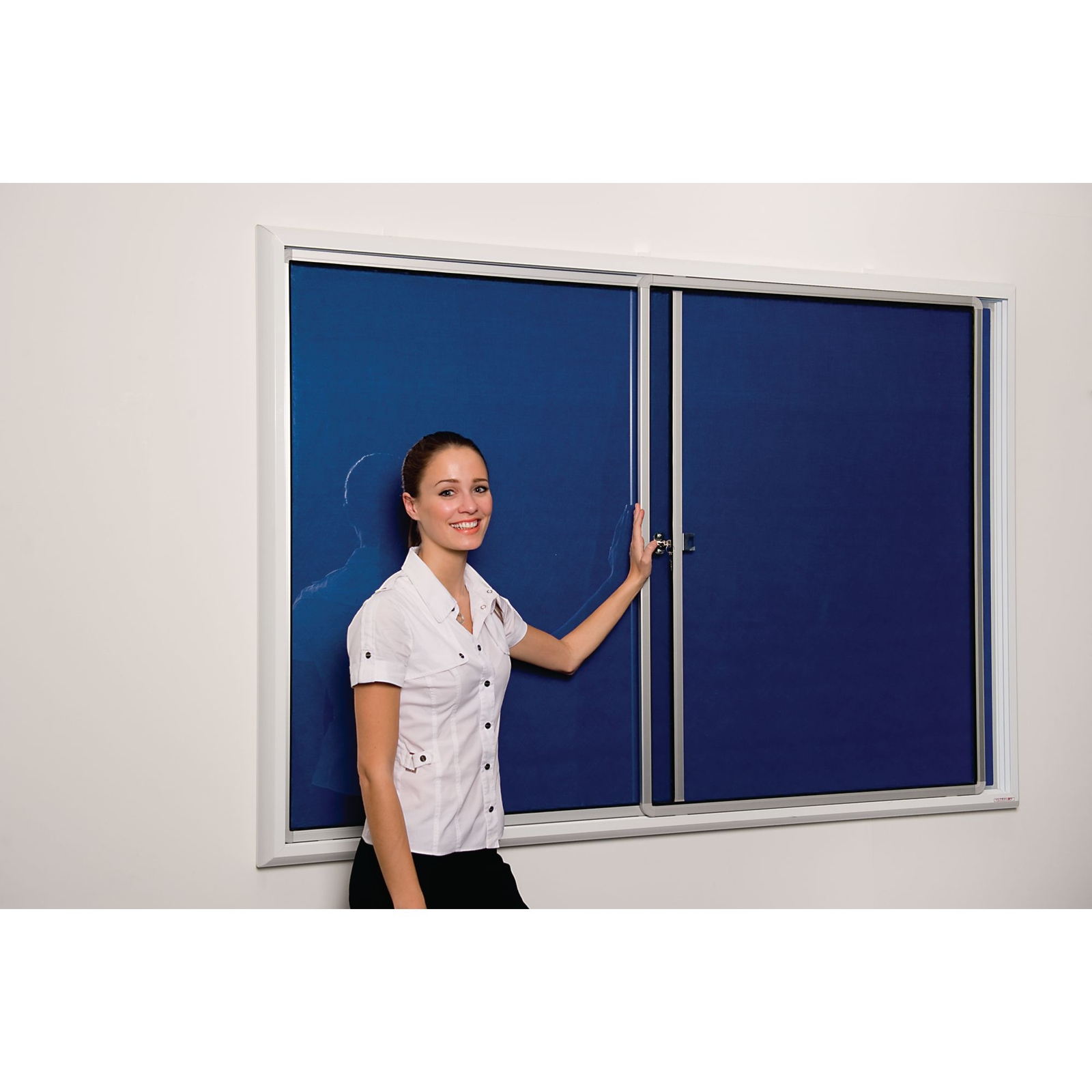 Safety Locking Noticeboards - Blue 12x12