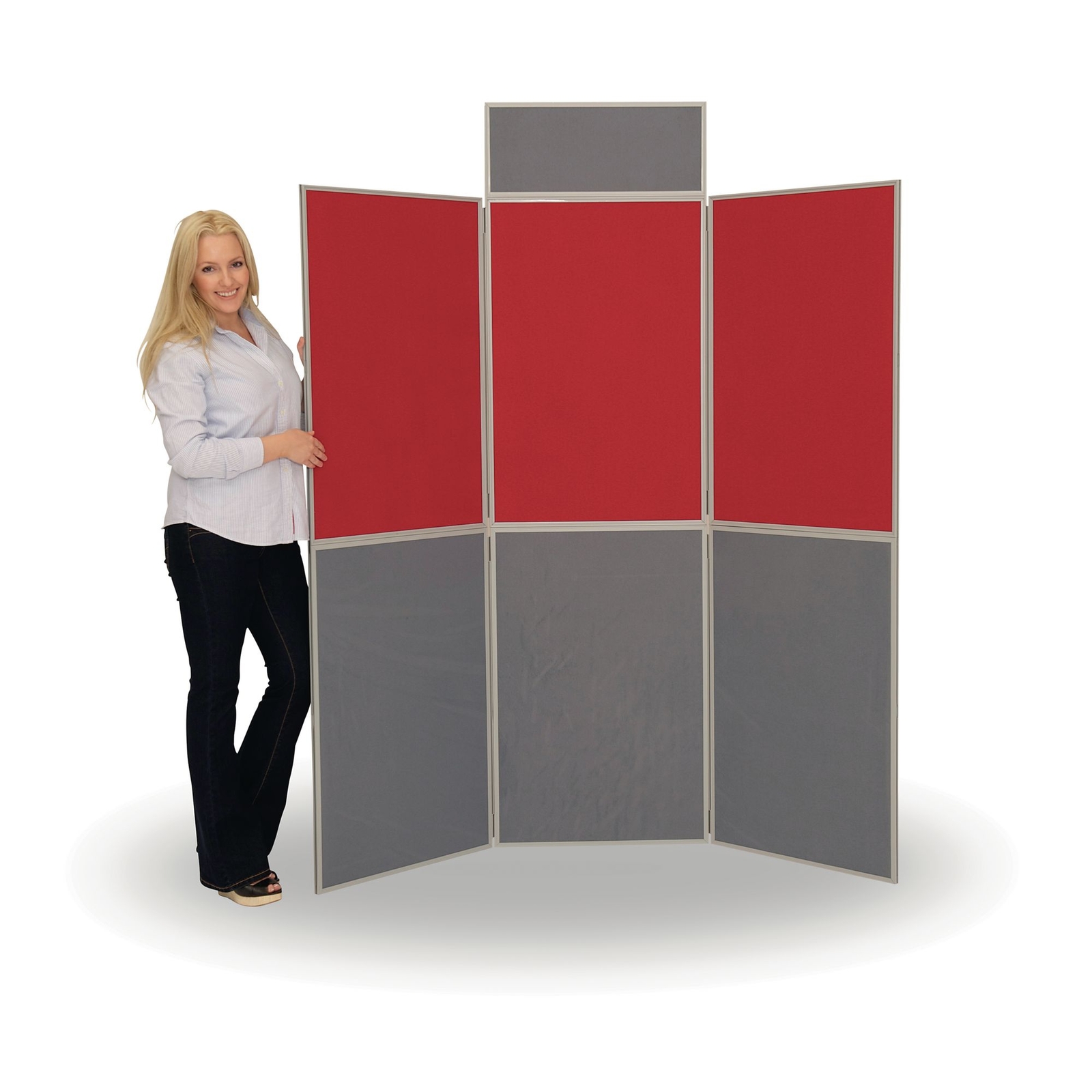 6 Panel Fold-Up Display Screen (with Header) - Red