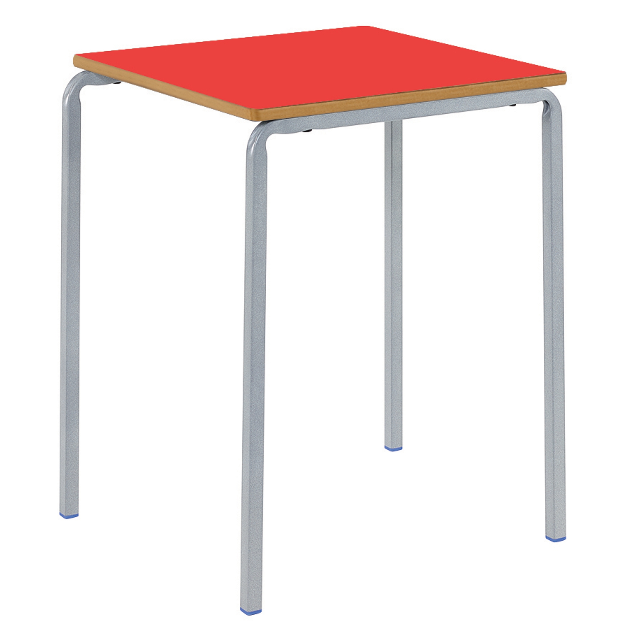 Classmates Square Crushed Bent Classroom Table - 600 x 600 x 760mm - Red