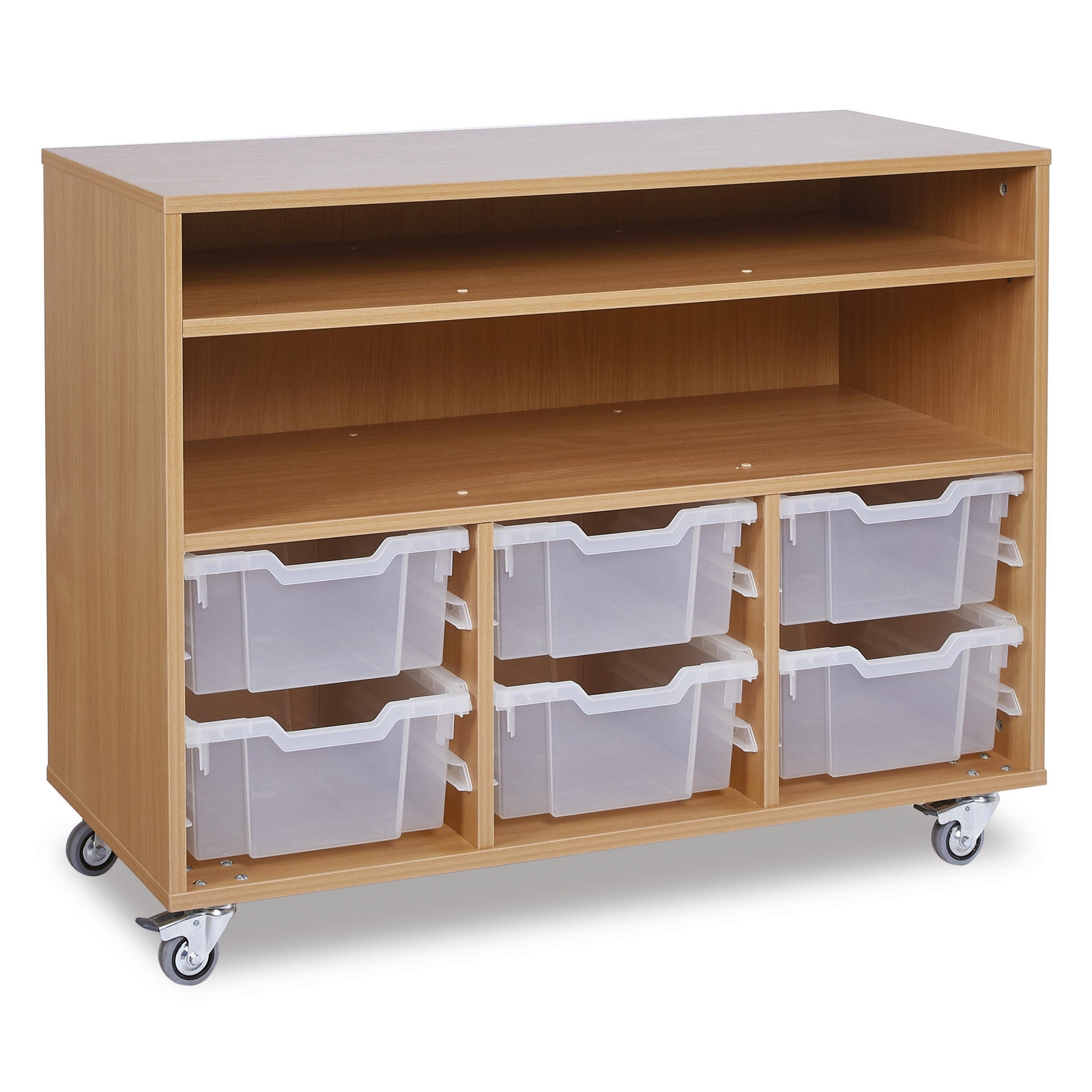 6 Deep Tray Paper Storage Unit - Clear Trays