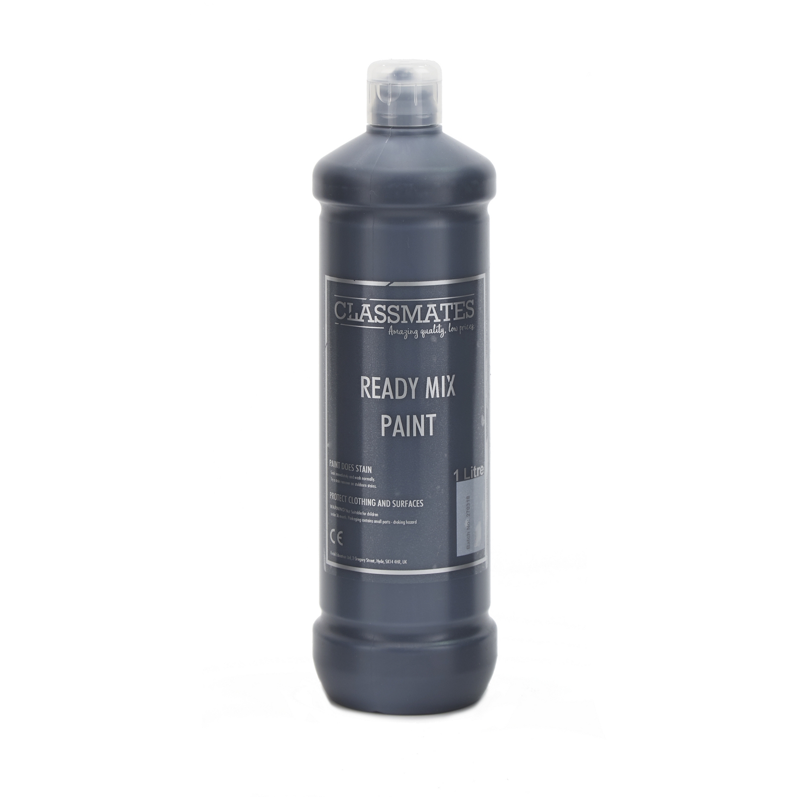 Classmates Ready Mixed Paint in Black - 1 Litre Bottle
