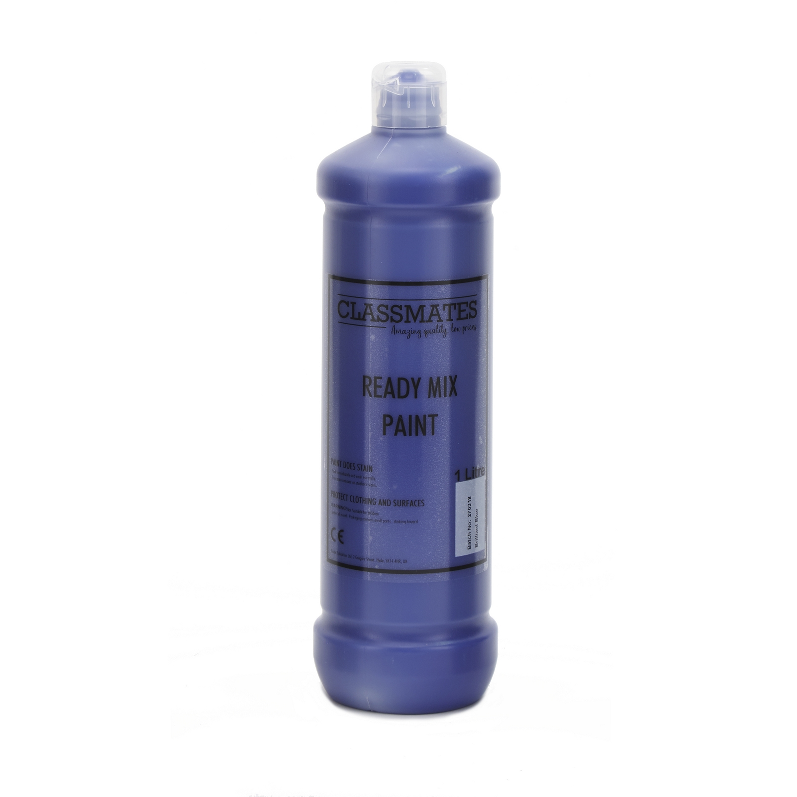 Classmates Ready Mixed Paint in Brilliant Blue - 1 Litre Bottle