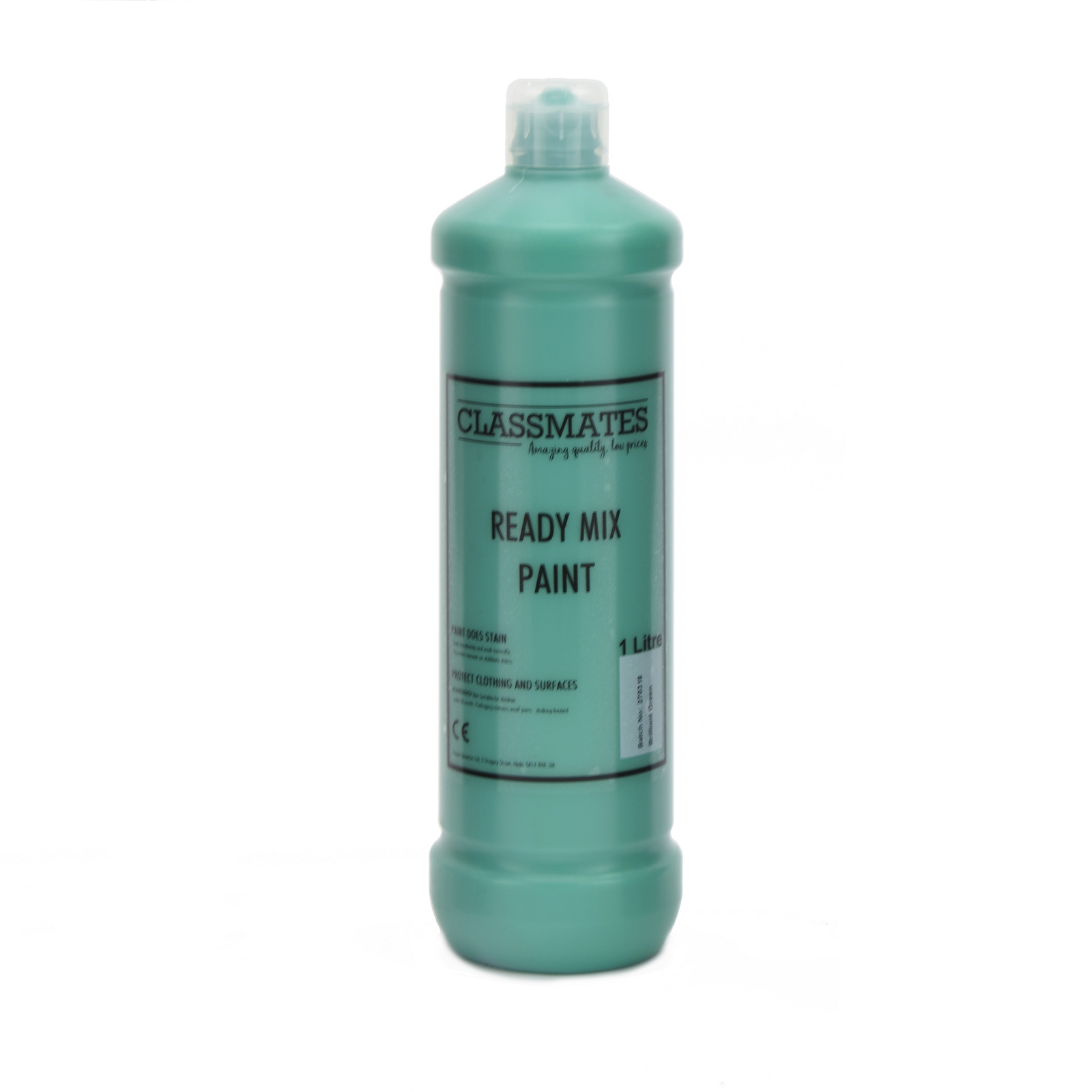 Classmates Ready Mixed Paint in Brilliant Green - 1 Litre Bottle