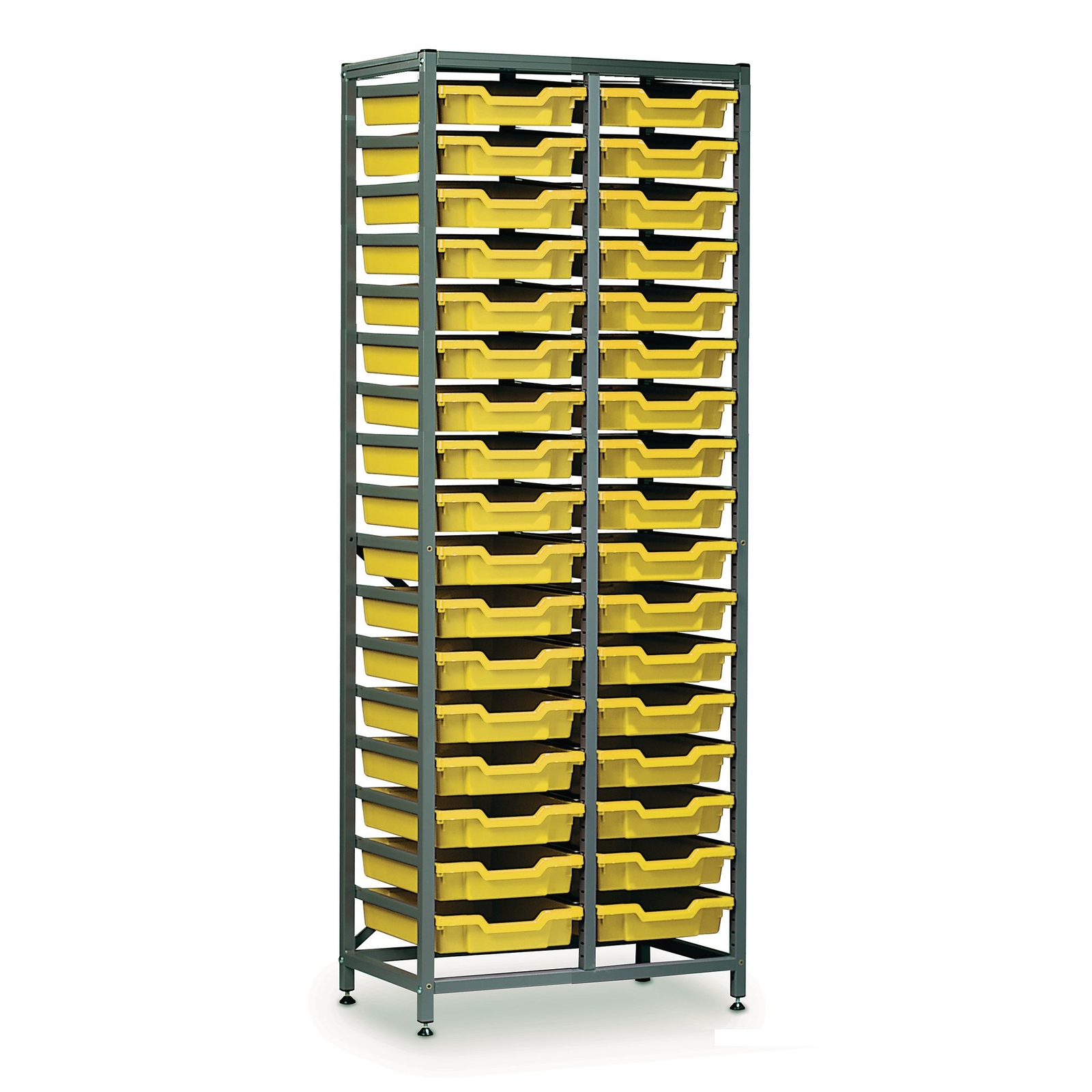 Gratnell Double Column Tall Shallow Tray Storage Frame - W710 x D420 x H1850mm - Each