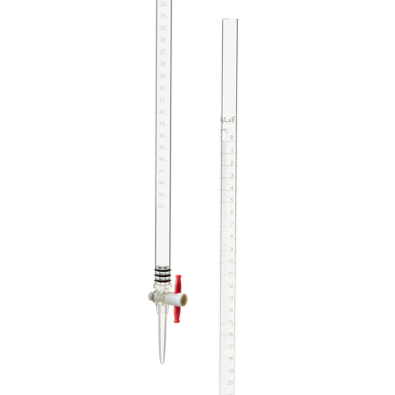Economy Clear Acrylic Burette - 50ml - Each