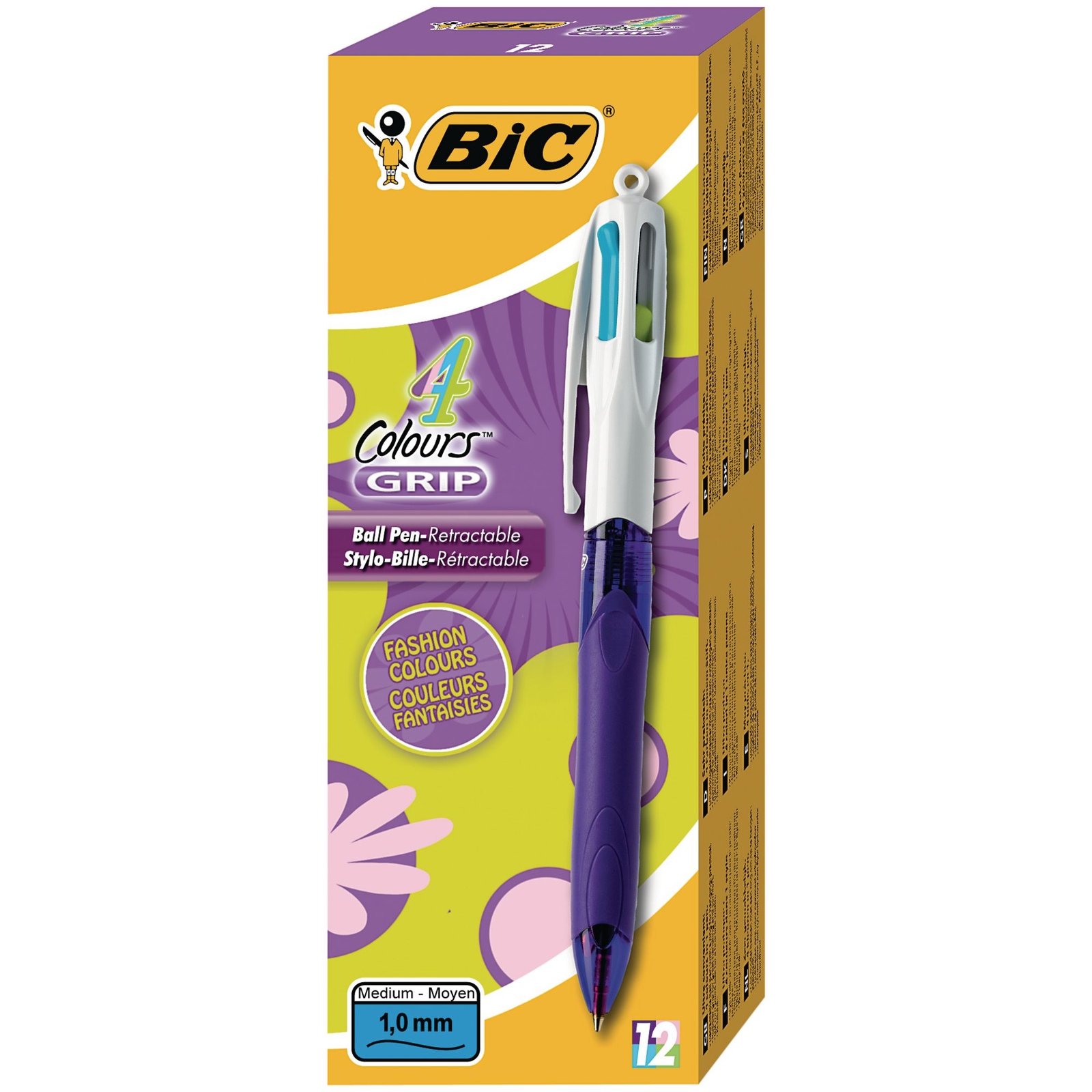 Bic 4 Colour Fashion Ballpoint Pen Assorted Pack of 12 Hope Education