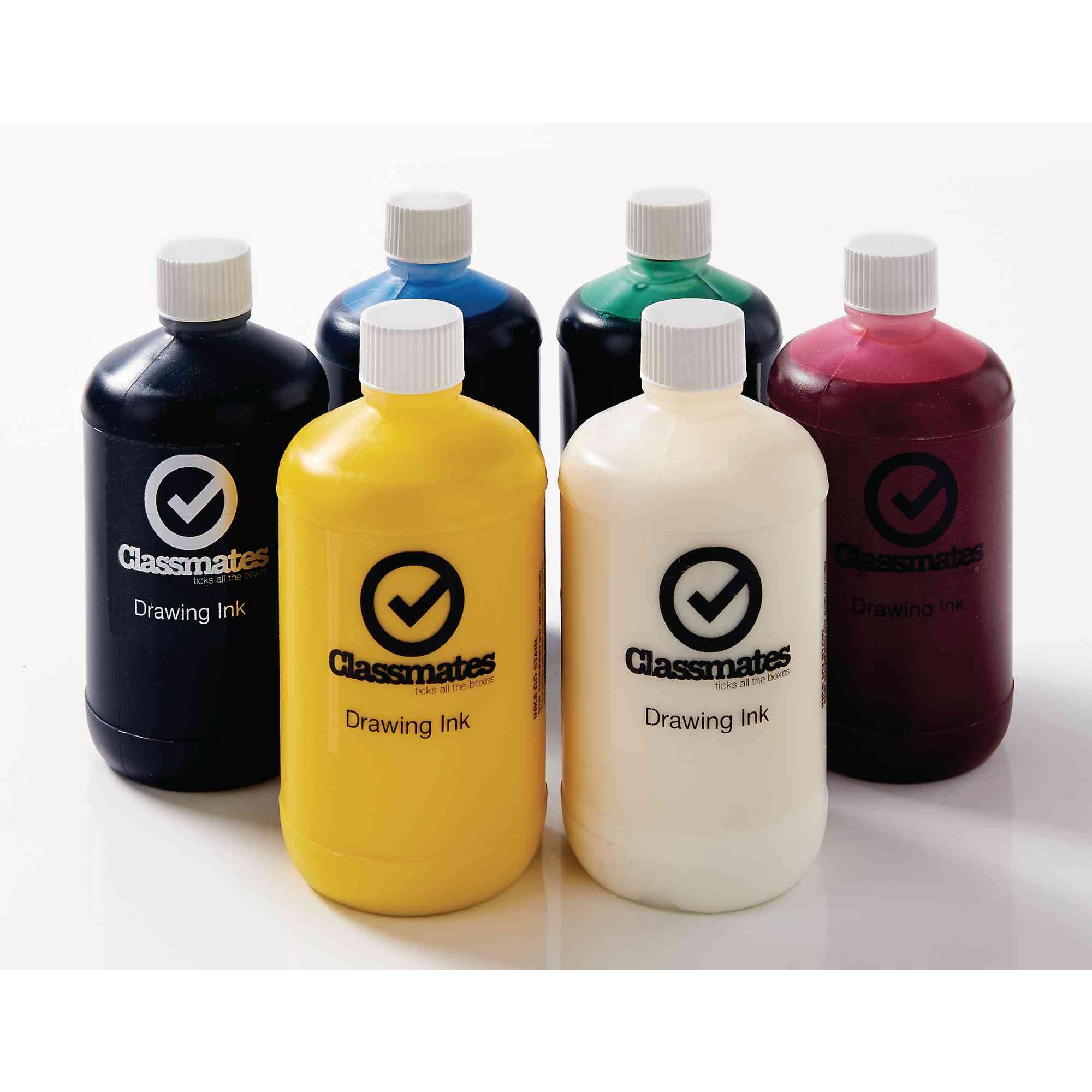 Classmates Drawing Inks Yellow - 600ml Bottle