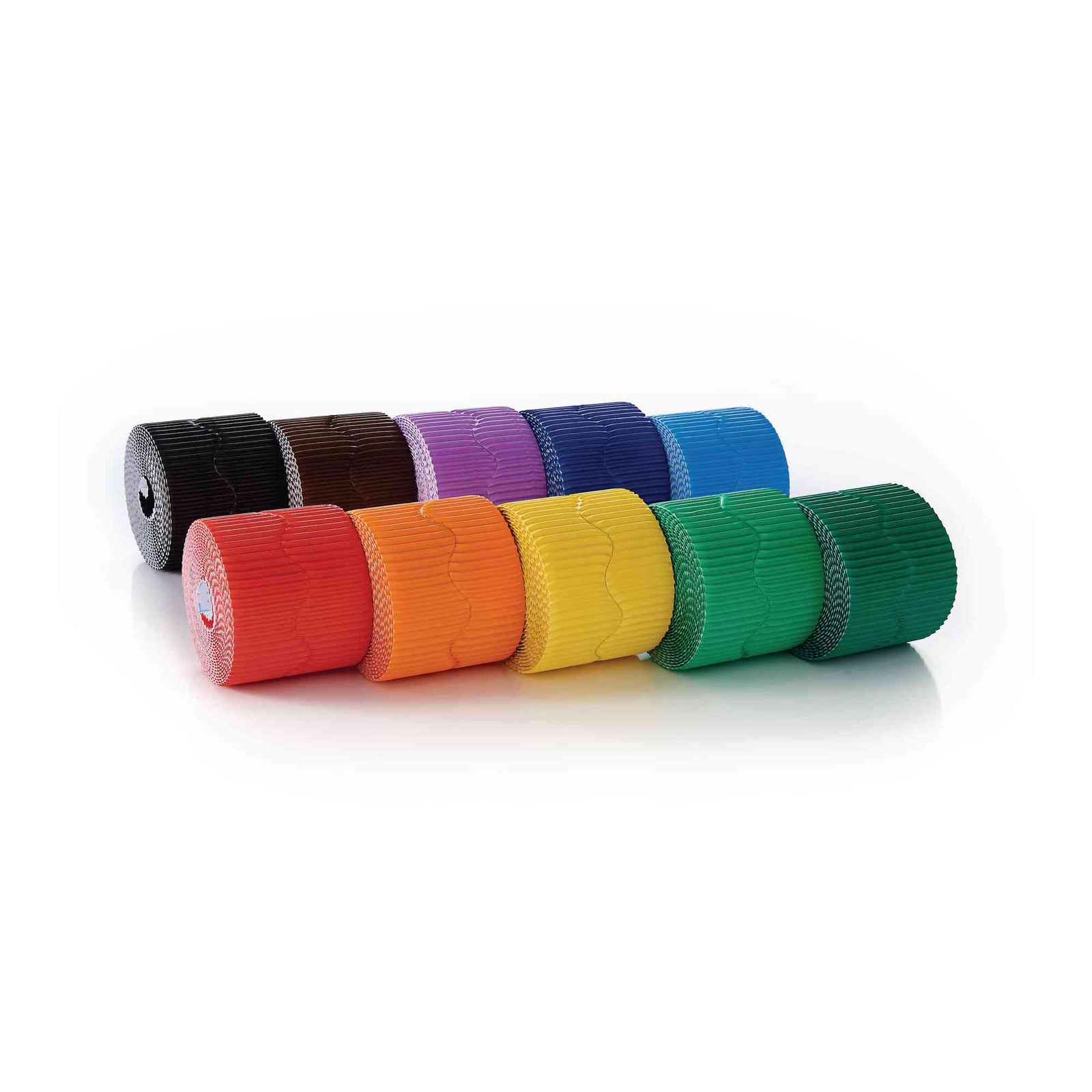 Classmates Scalloped Corrugated Border Rolls - 57mm x 10m - Assorted - Pack of 10