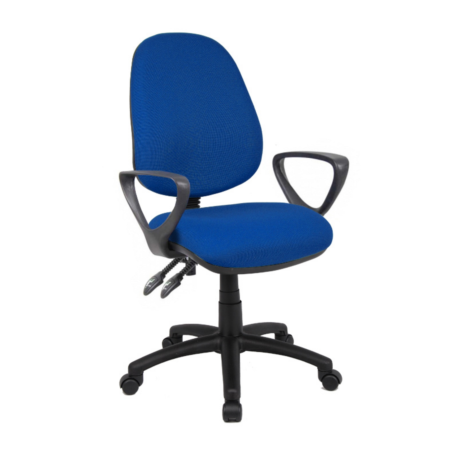 Operator Chair Fixed Arms - Blue - 480 x 605 x 895-1005mm - Each