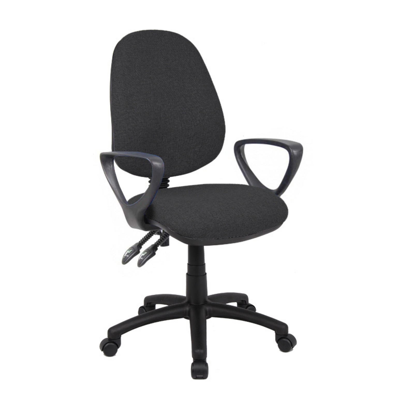 Operator Chair Fixed Arms - Charcoal - 480 x 605 x 895-1005mm - Each