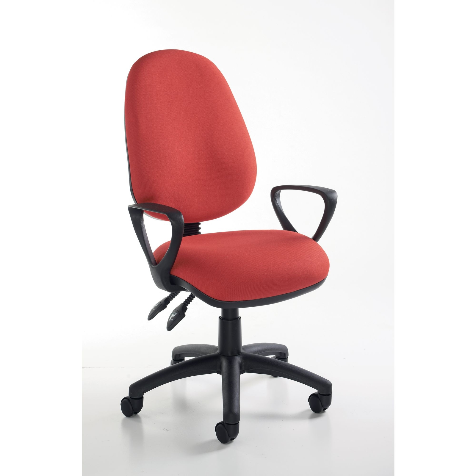 Operator Chair Fixed Arms - Red - 480 x 605 x 895-1005mm - Each