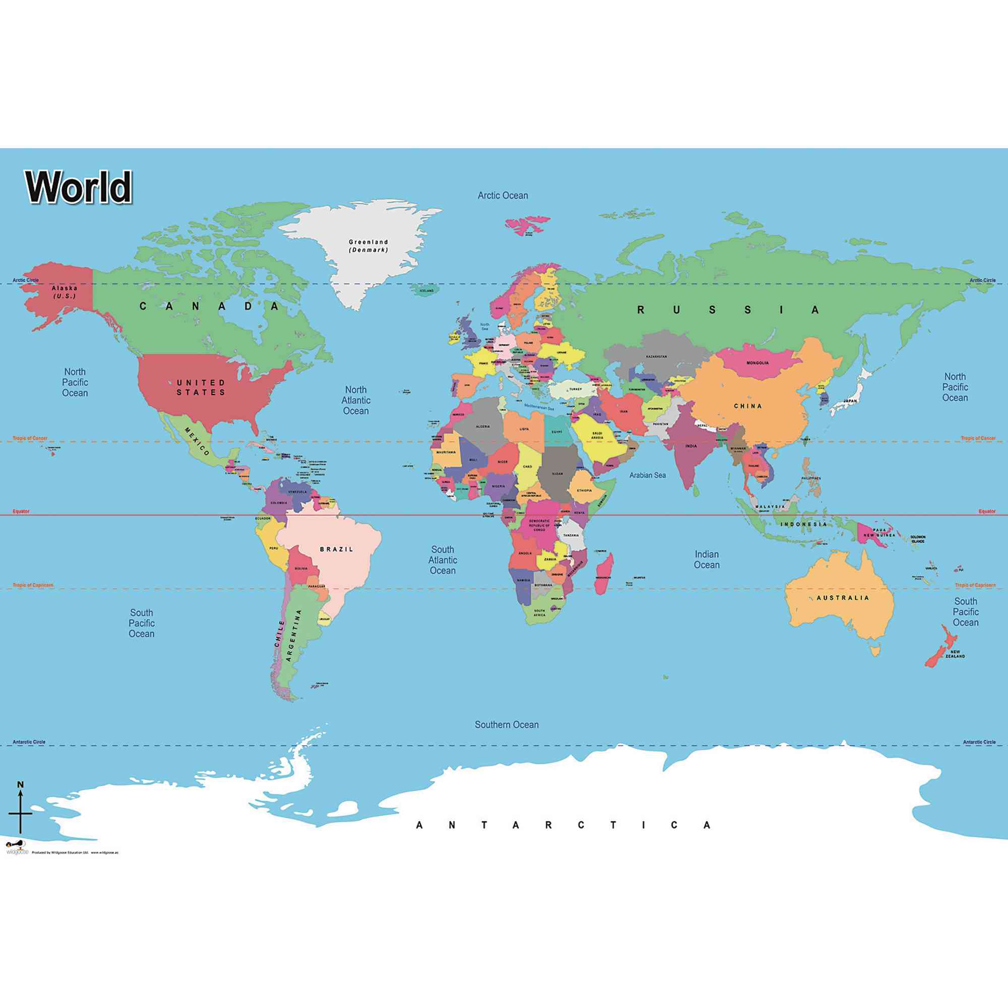 Simple Map of the World - G1206849  GLS Educational Supplies