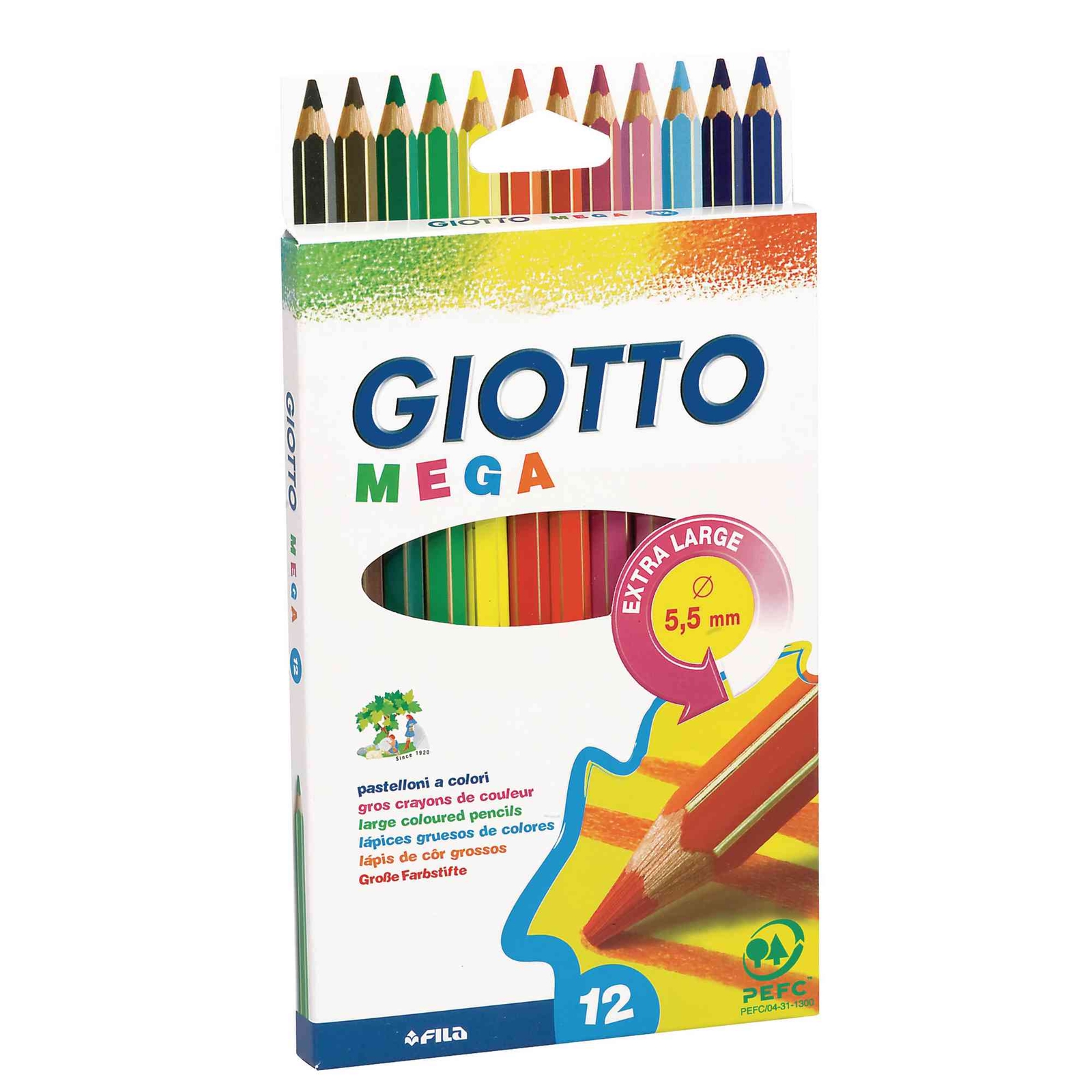 Giotto Mega Colouring Pencils - Hexagonal