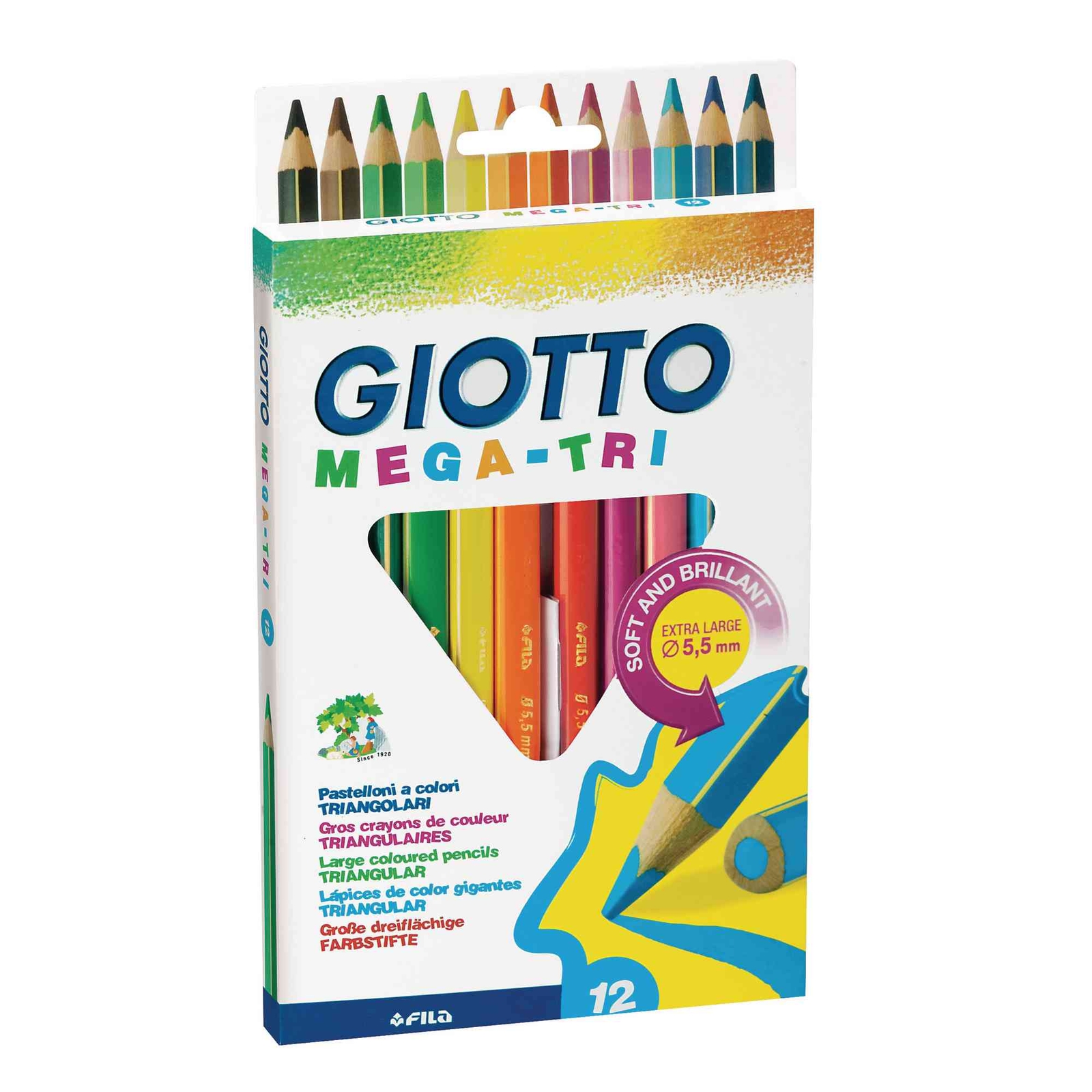 Giotto Mega Colouring Pencils - Triangular