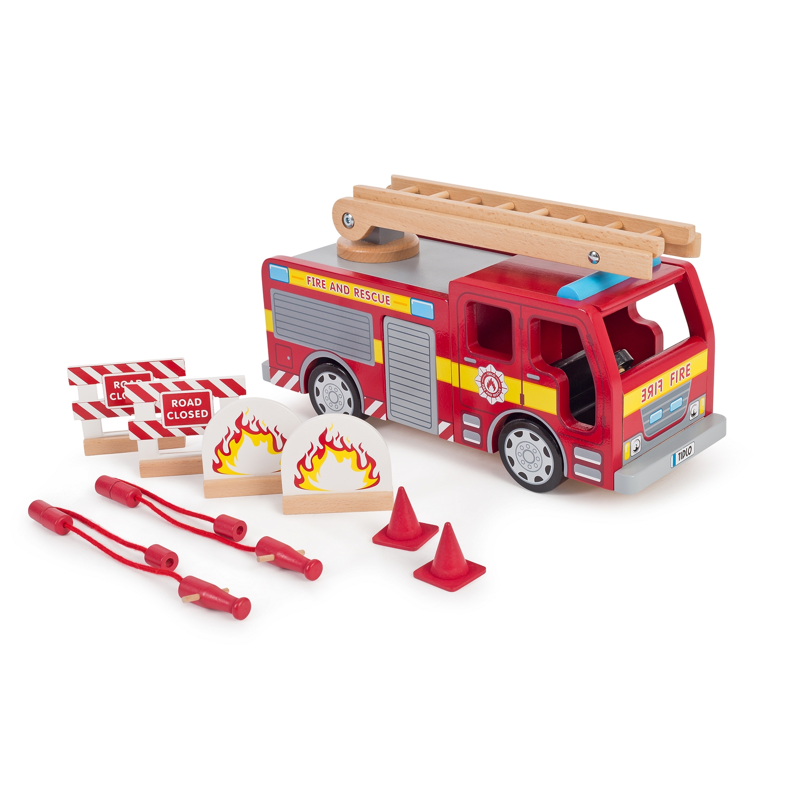 Tidlo Wooden Fire Engine - Assorted - Per Set