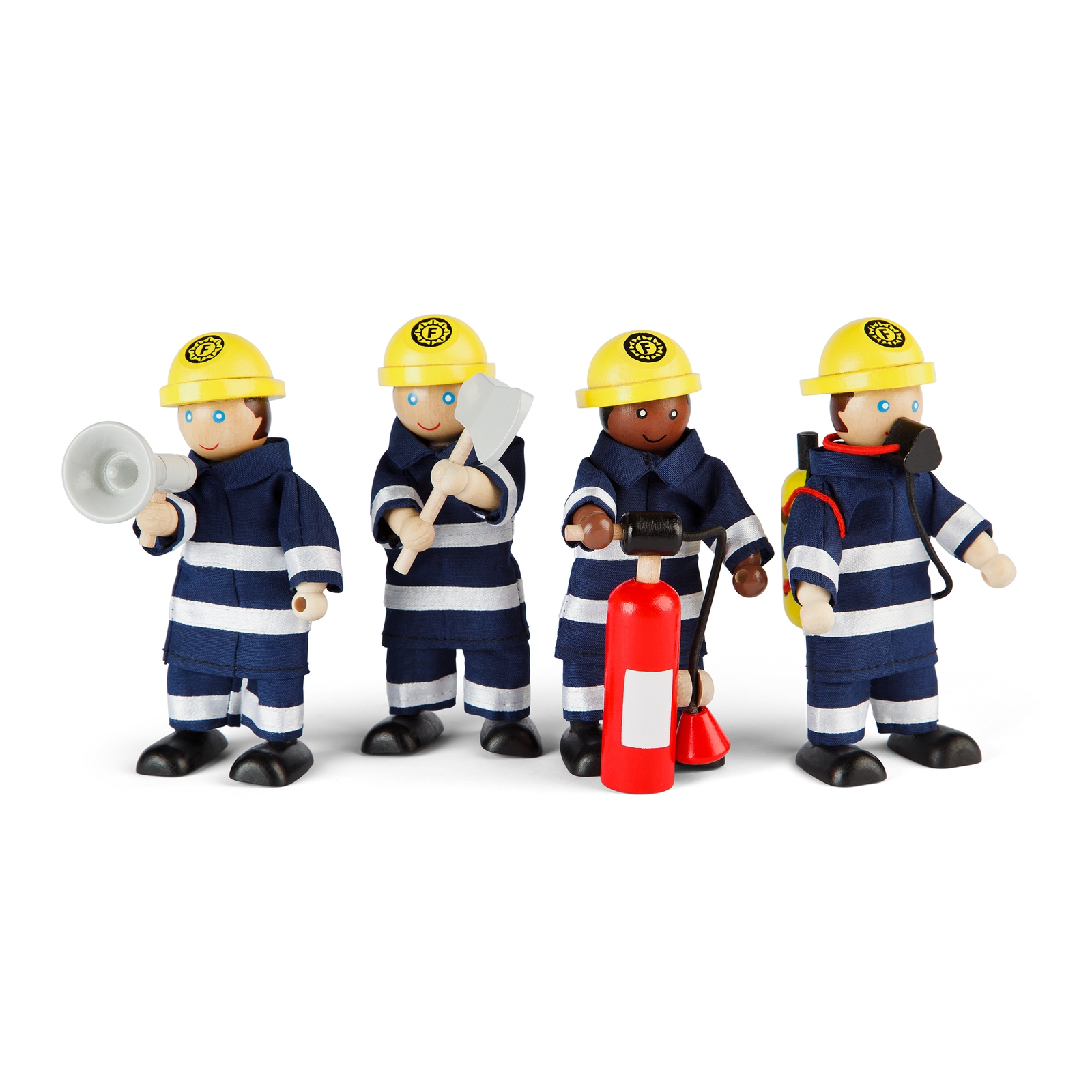 Tidlo Wooden Firefighters - Assorted - Pack of 4