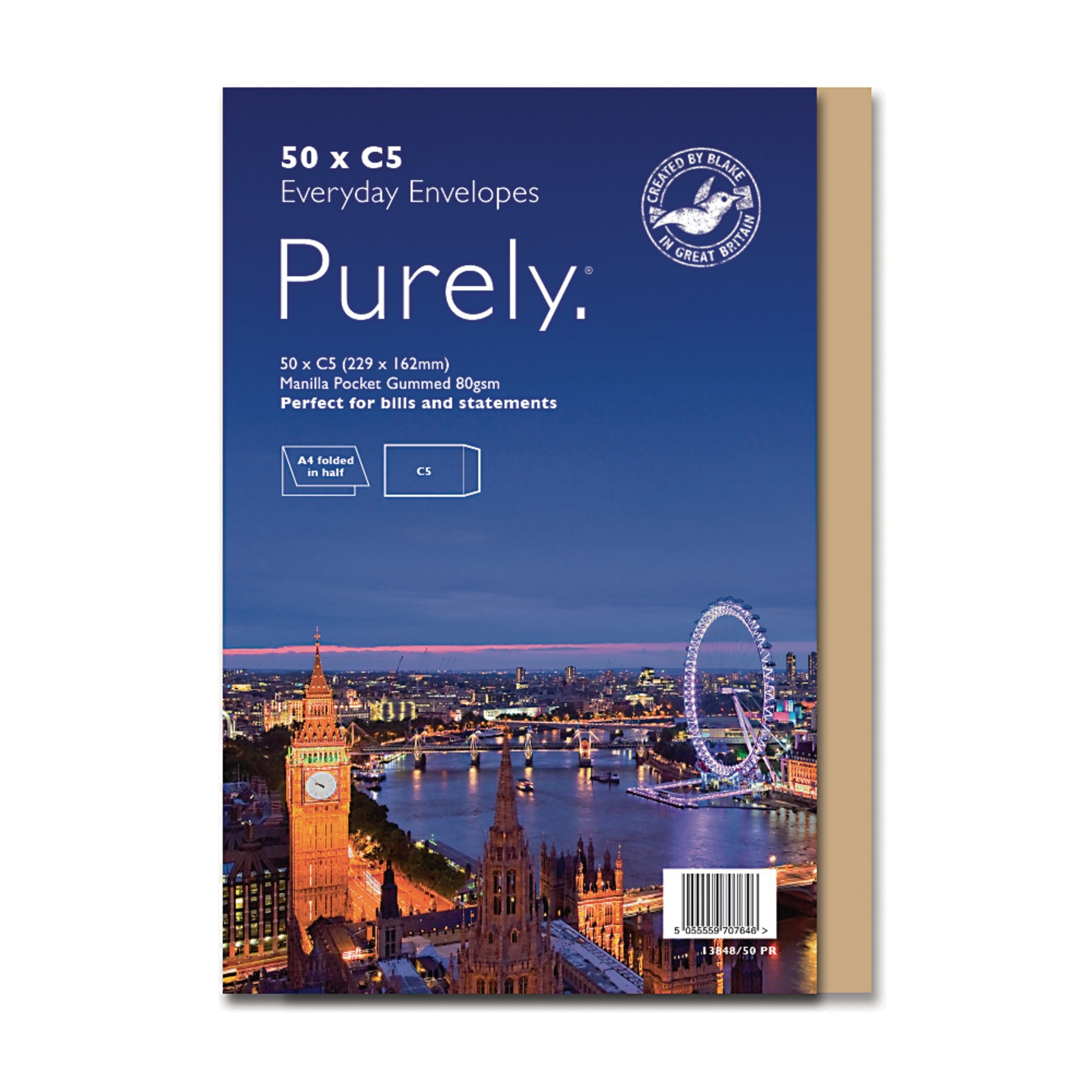 Purely Envelopes C6 Manilla Gummed Mailer 80gsm Pk50