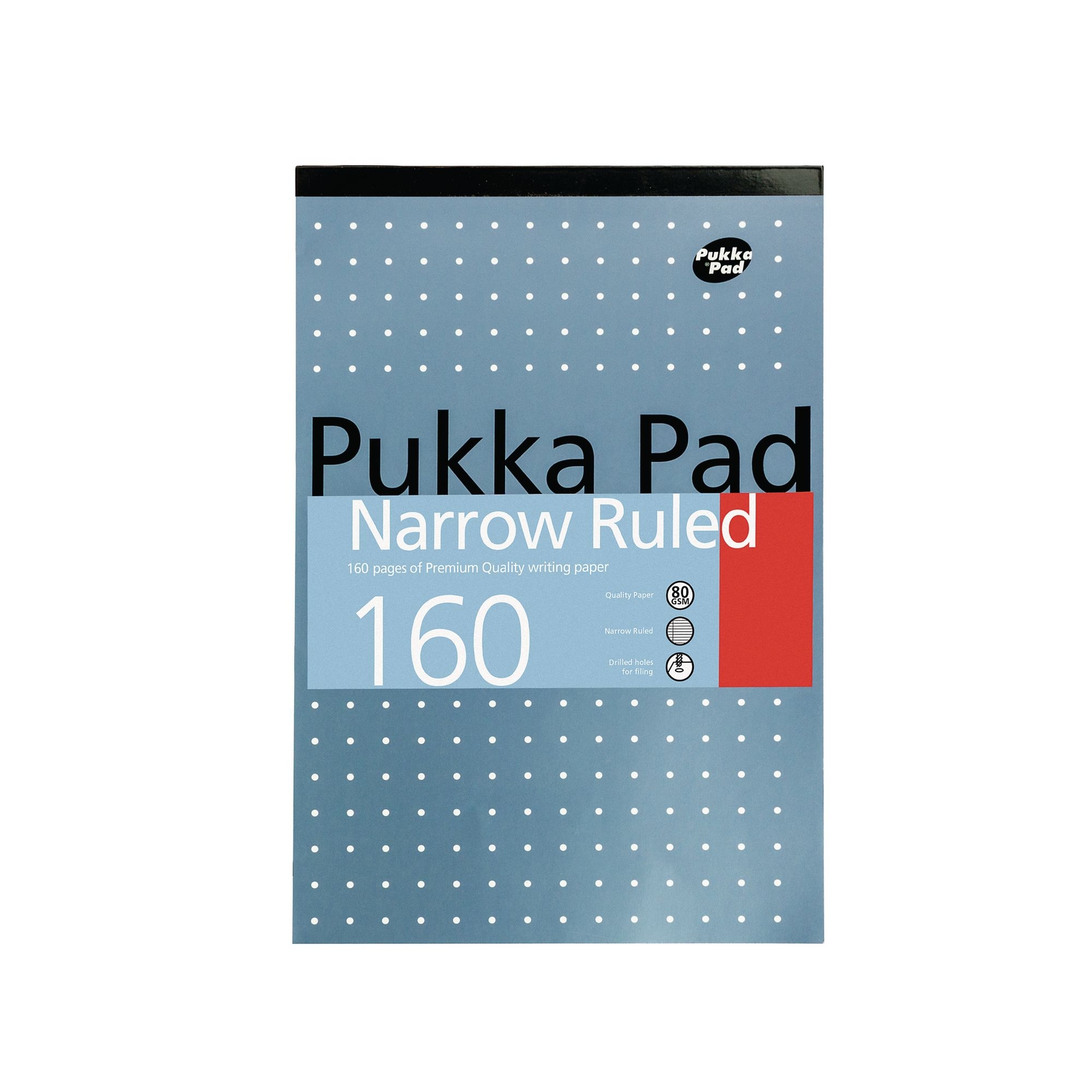 Pukka Pad Metallic Refill Pads - A4 - 160 pages - 6mm Lined, Margin - 4 hole