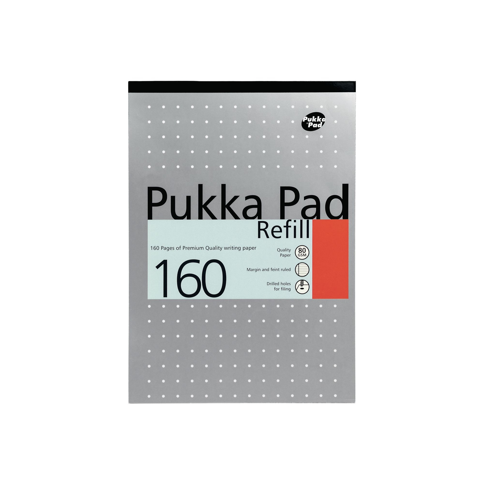Pukka Pad Metallic Refill Pads - A4 - 160 pages - 8mm Lined, Margin, 4 Hole