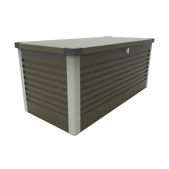 Steel Patio Storage Box Olive Green Grey Findel International