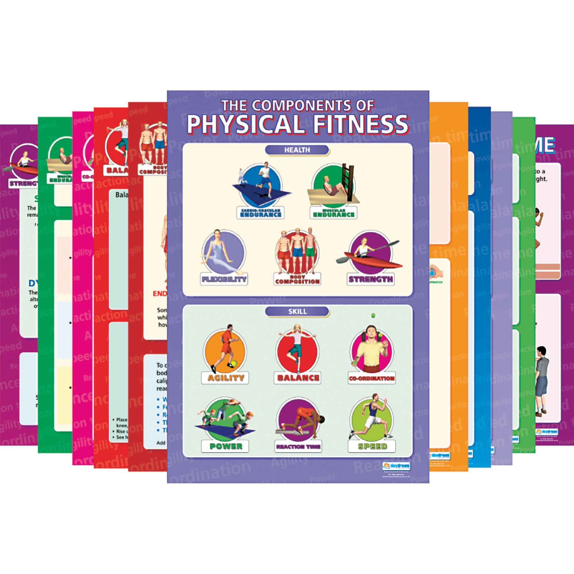 Ihfp06213 Components Of Physical Fitness Posters Pack Of 12 Findel International