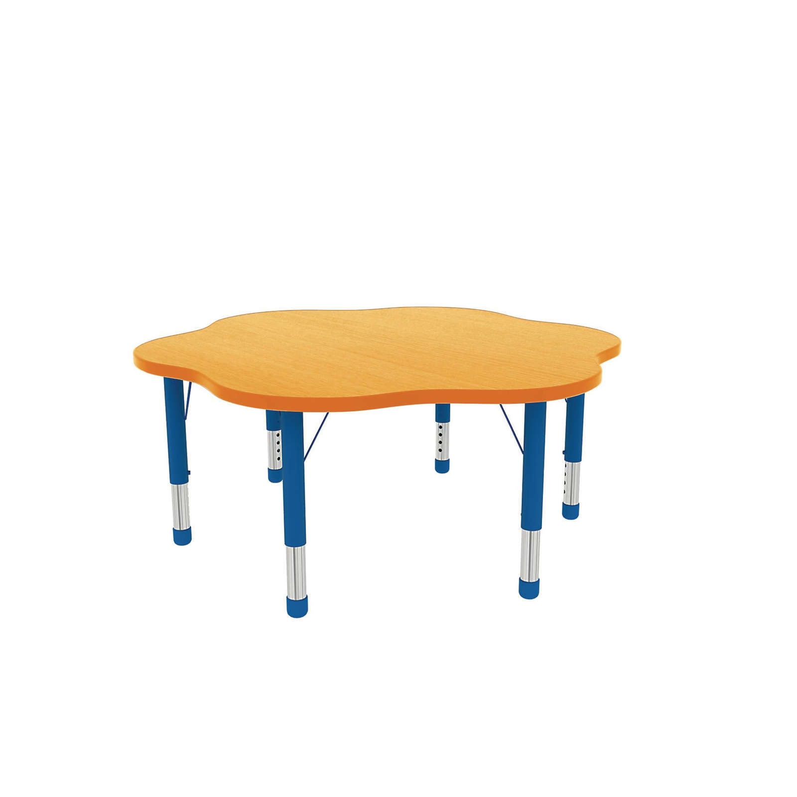 Milan Flower 48mm Tubular Classroom Table - 1200 x 370 to 620mm - blue