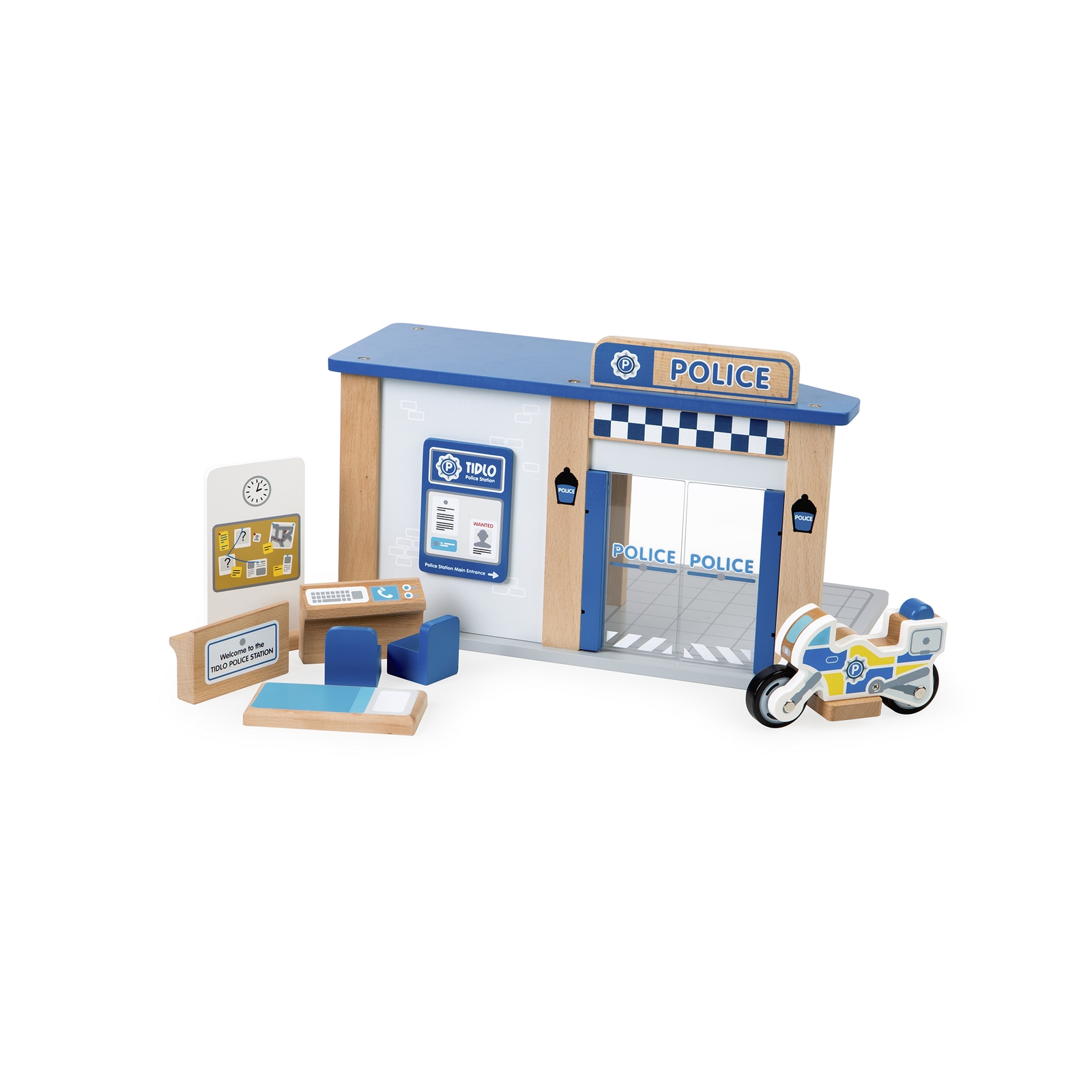 Tidlo Wooden Police Station - 250 x 260 x 390mm - Per Set