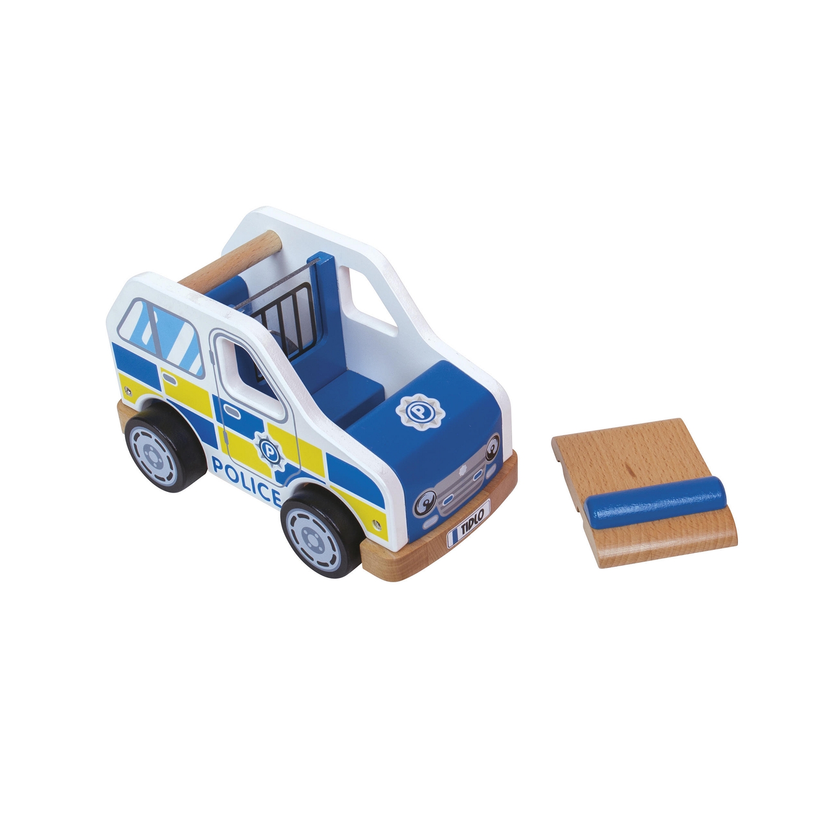 Tidlo Wooden Police Car - 21 x 11 x 13cm - Each
