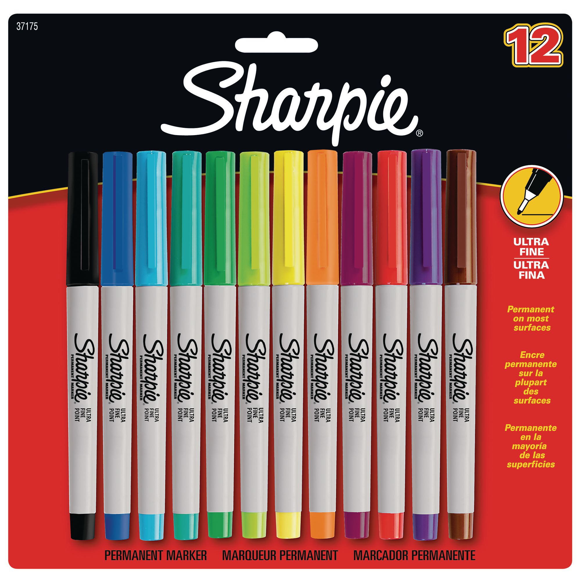 Sharpie Textile Marker Assorted, Fine Tip - Pack of 12 | Philip Harris