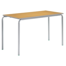Rectangular Stackable Crushed Bent Classroom Table - 1200 x 600 x 760mm - Light Grey Top Light Grey Edge