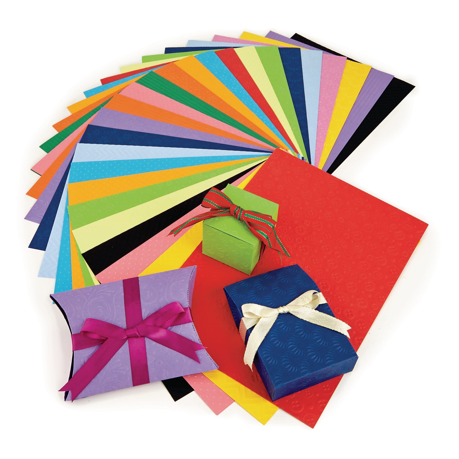 A4/210 x 297mm Embossed Rainbow Card - Assorted - Pack of 50