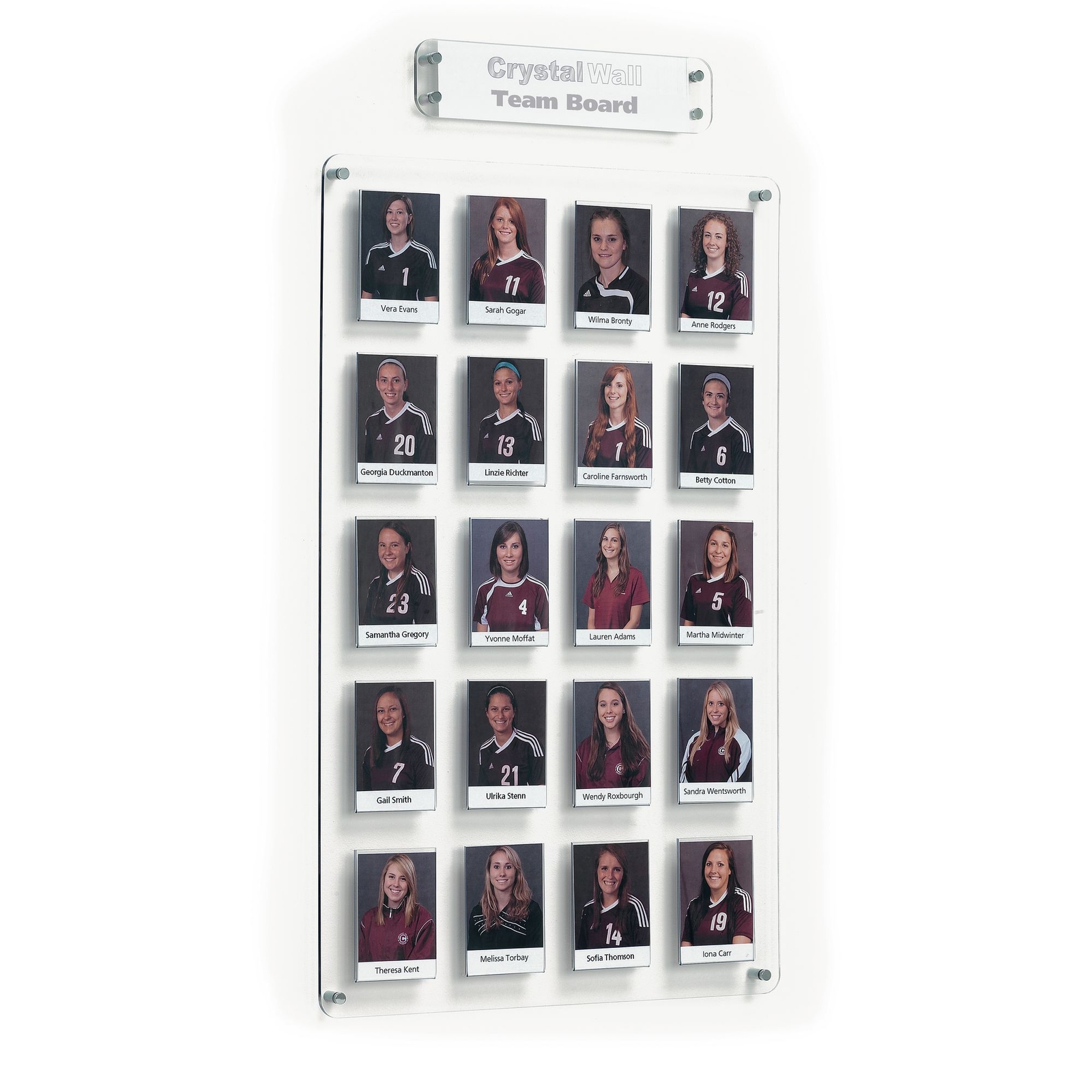 Crystal Wall Team Board - 20 pockets